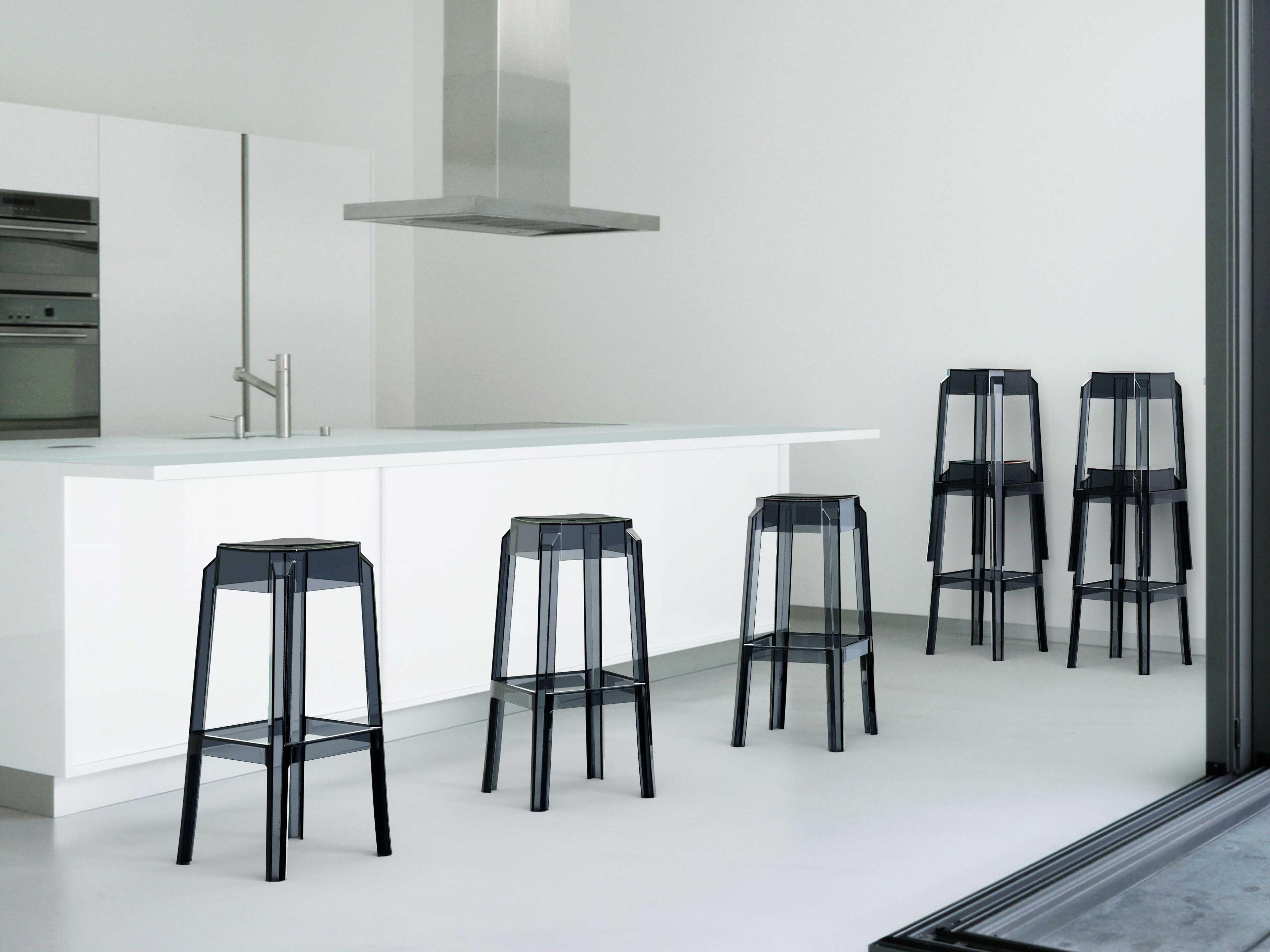 Compamia Fox Transparent Smoke Gray Bar Stool