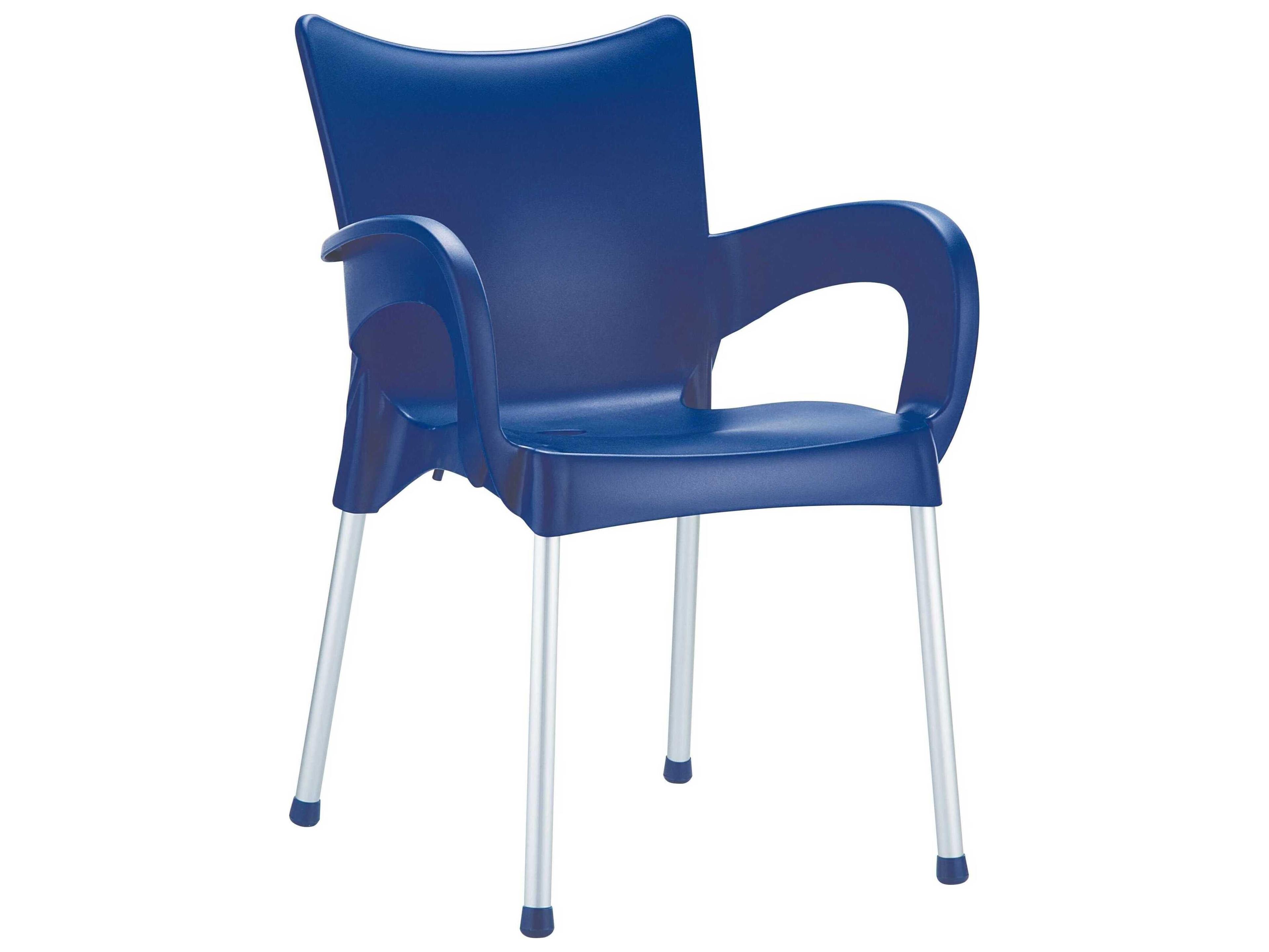Romeo Dark Blue Aluminum Resin Dining Chair