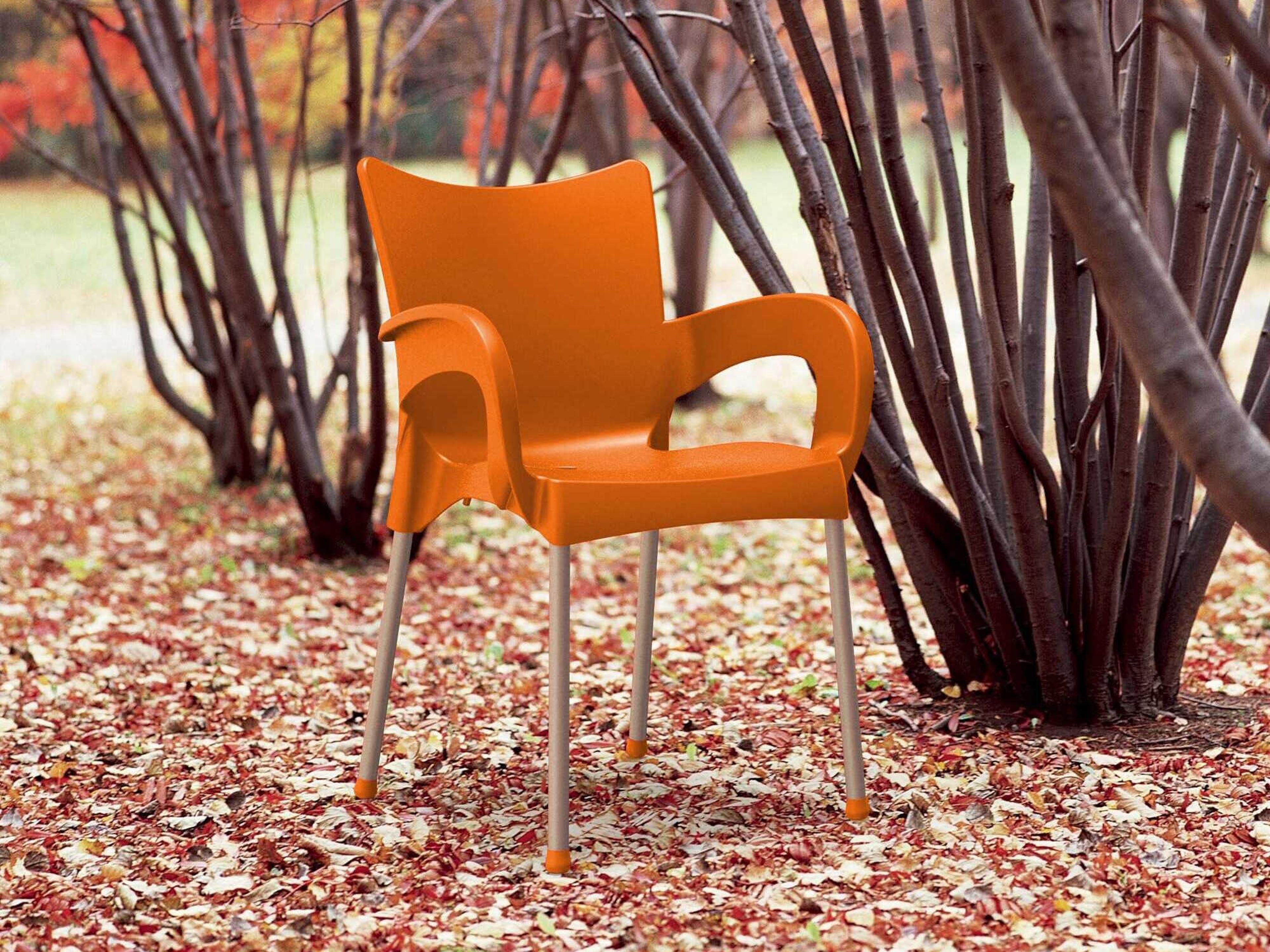 Compamia Romeo Orange Aluminum Resin Dining Chair