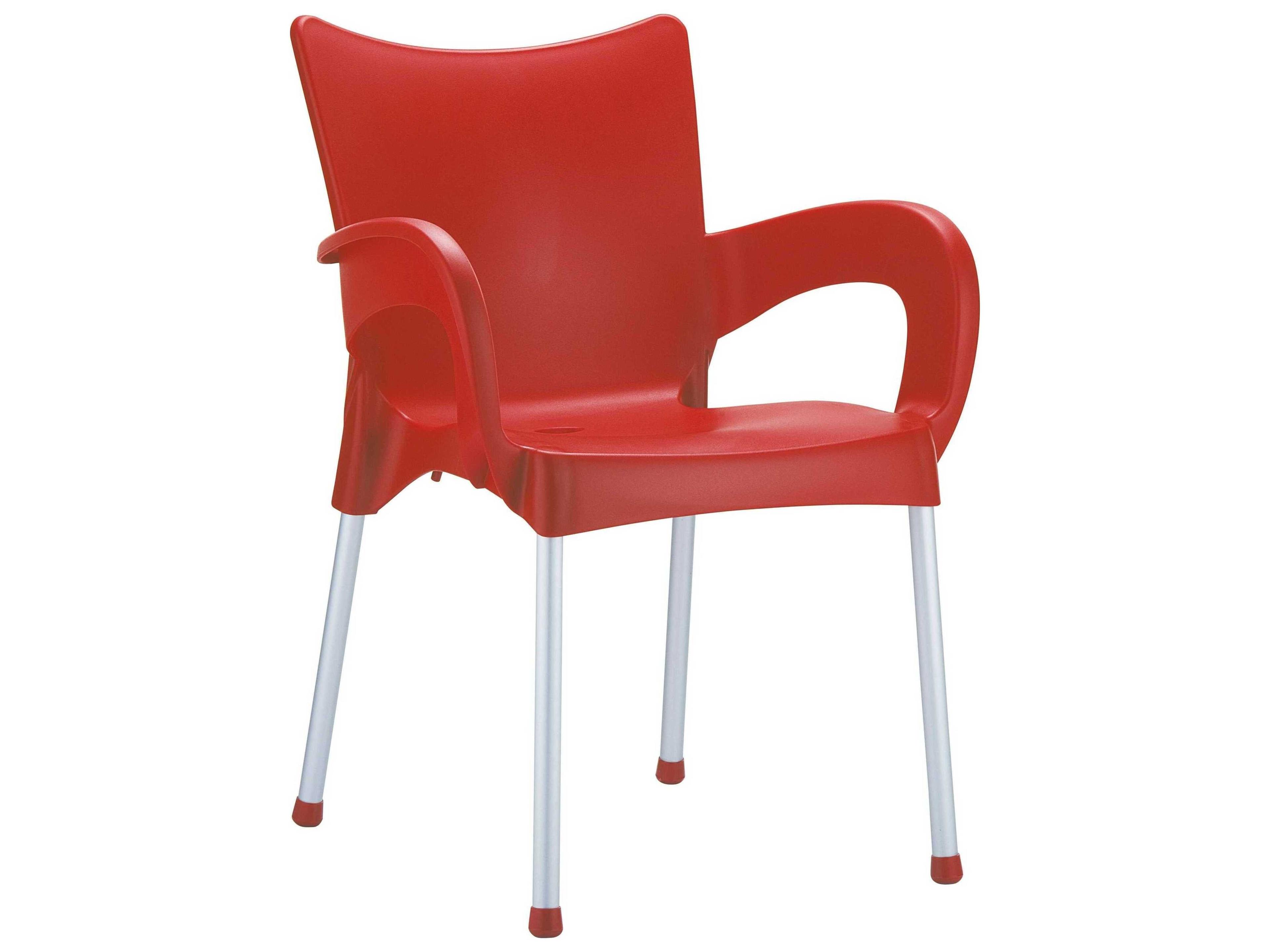 Romeo Red Aluminum Resin Dining Chair