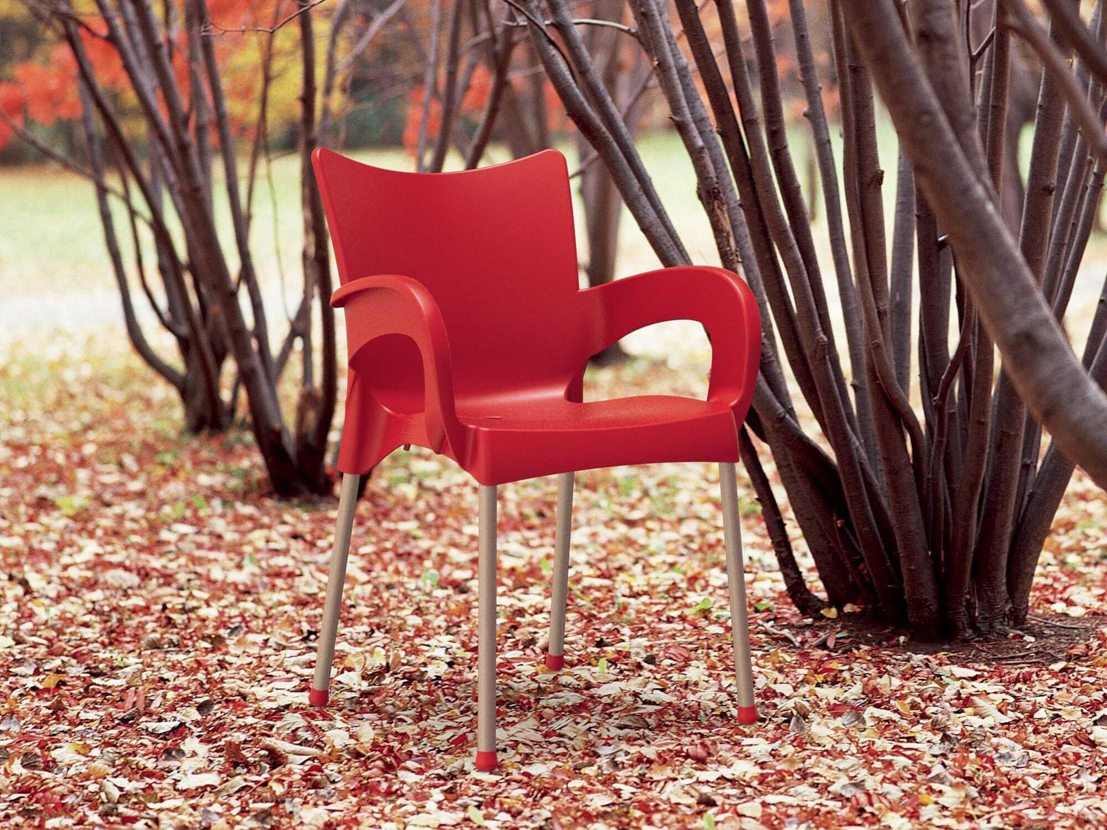 Compamia Romeo Red Aluminum Resin Dining Chair