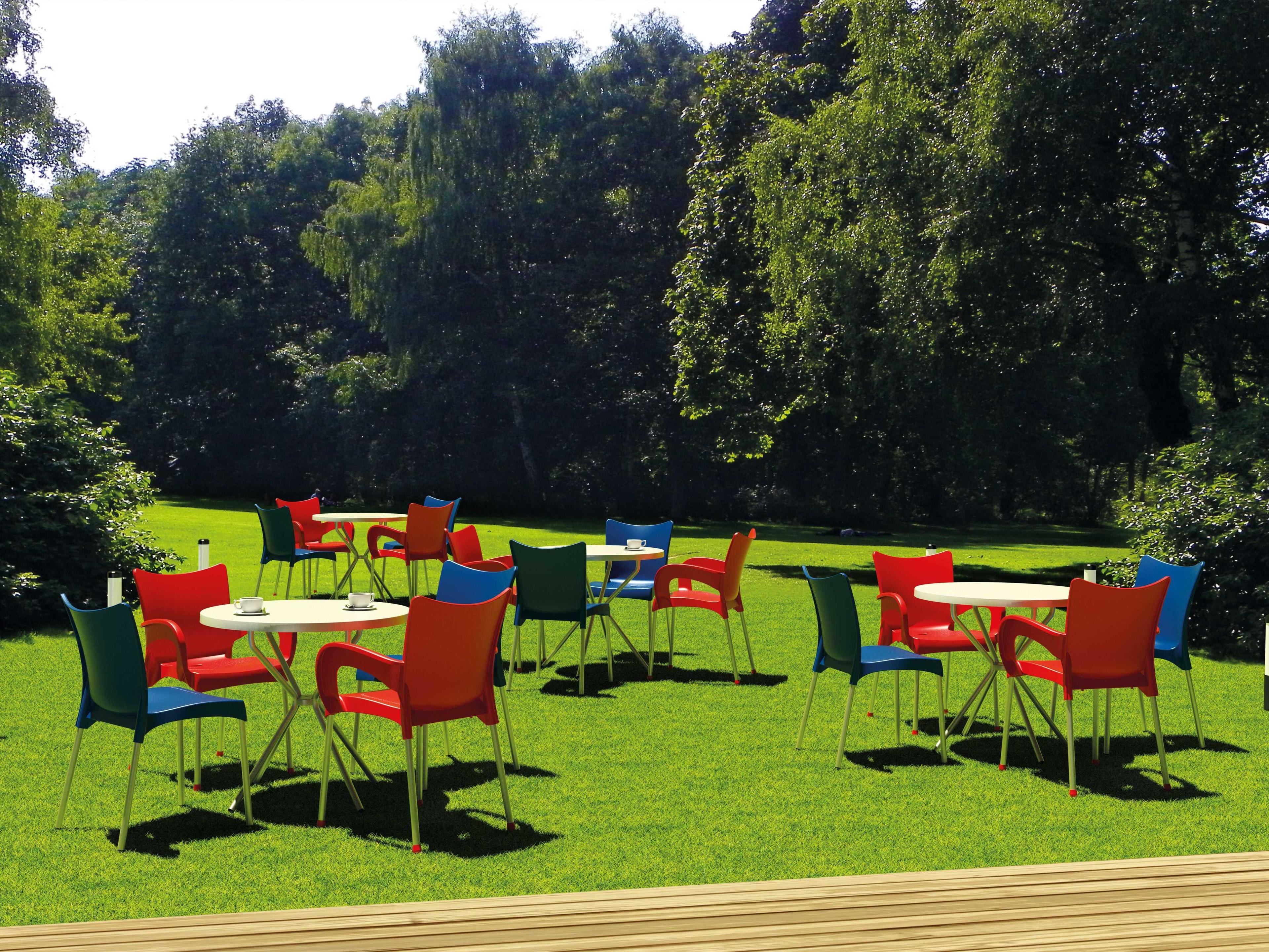 Compamia Romeo Red Aluminum Resin Dining Chair