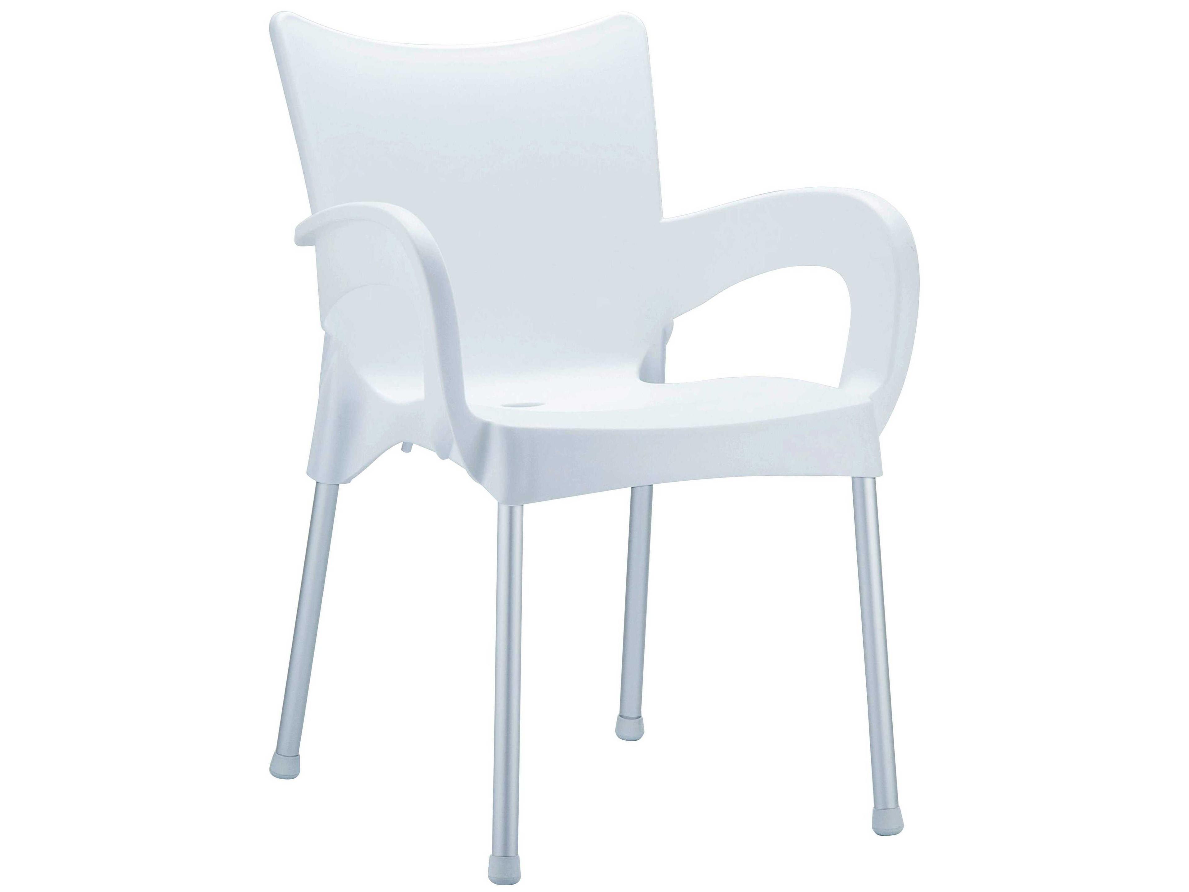 Romeo White Aluminum Resin Dining Chair