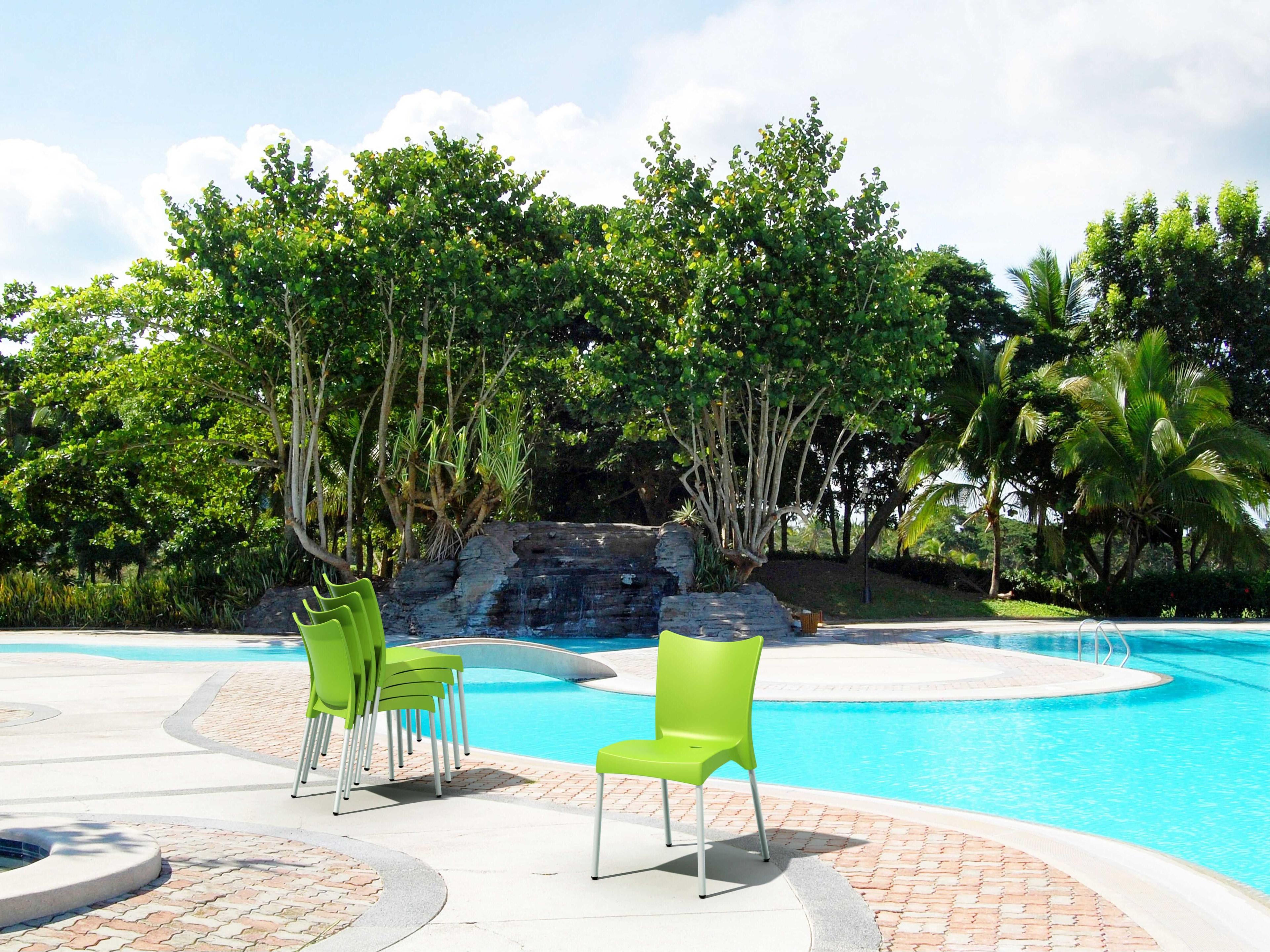 Compamia Juliette Apple Green Aluminum Resin Dining Chair