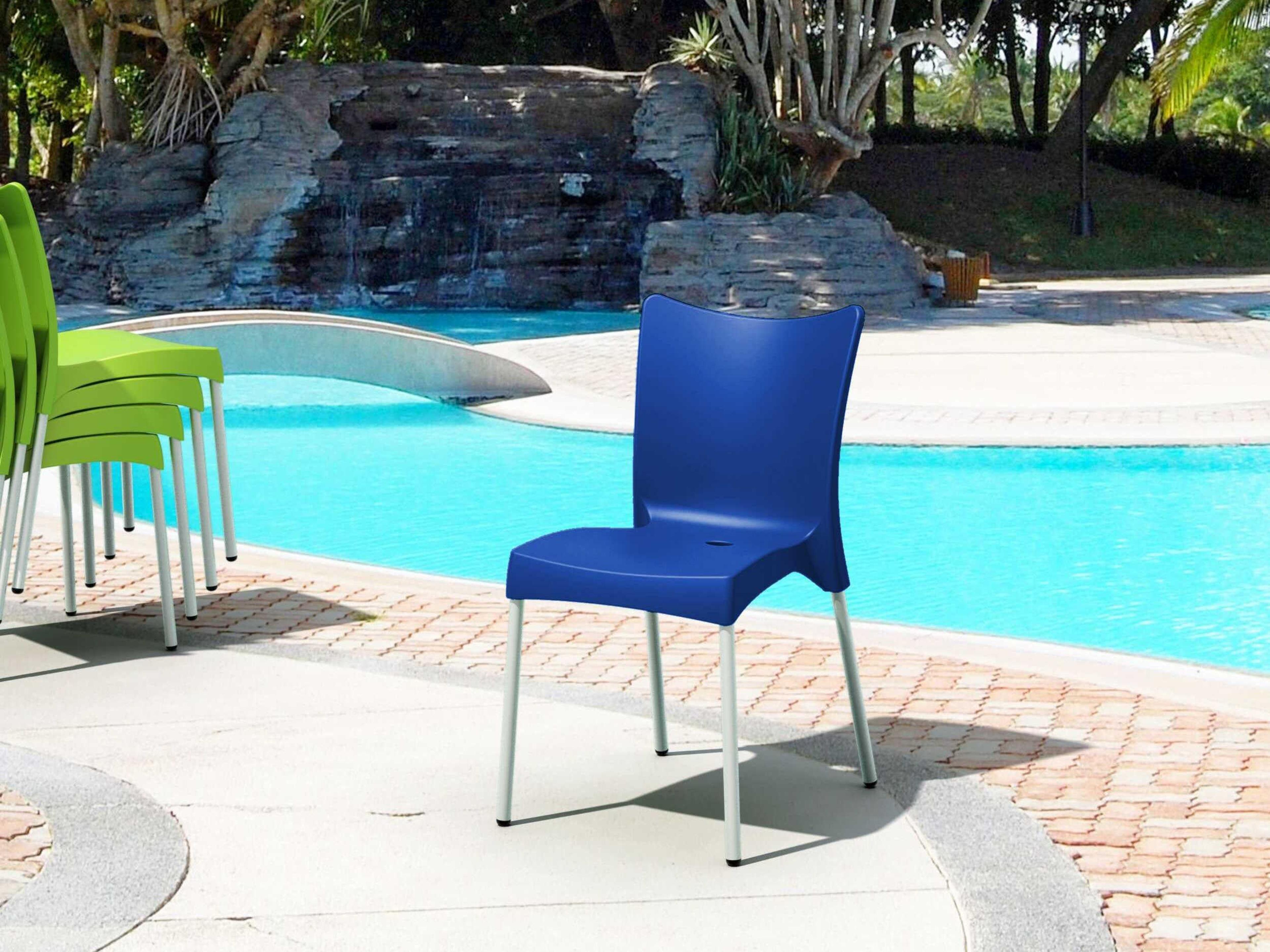 Compamia Juliette Dark Blue Aluminum Resin Dining Chair