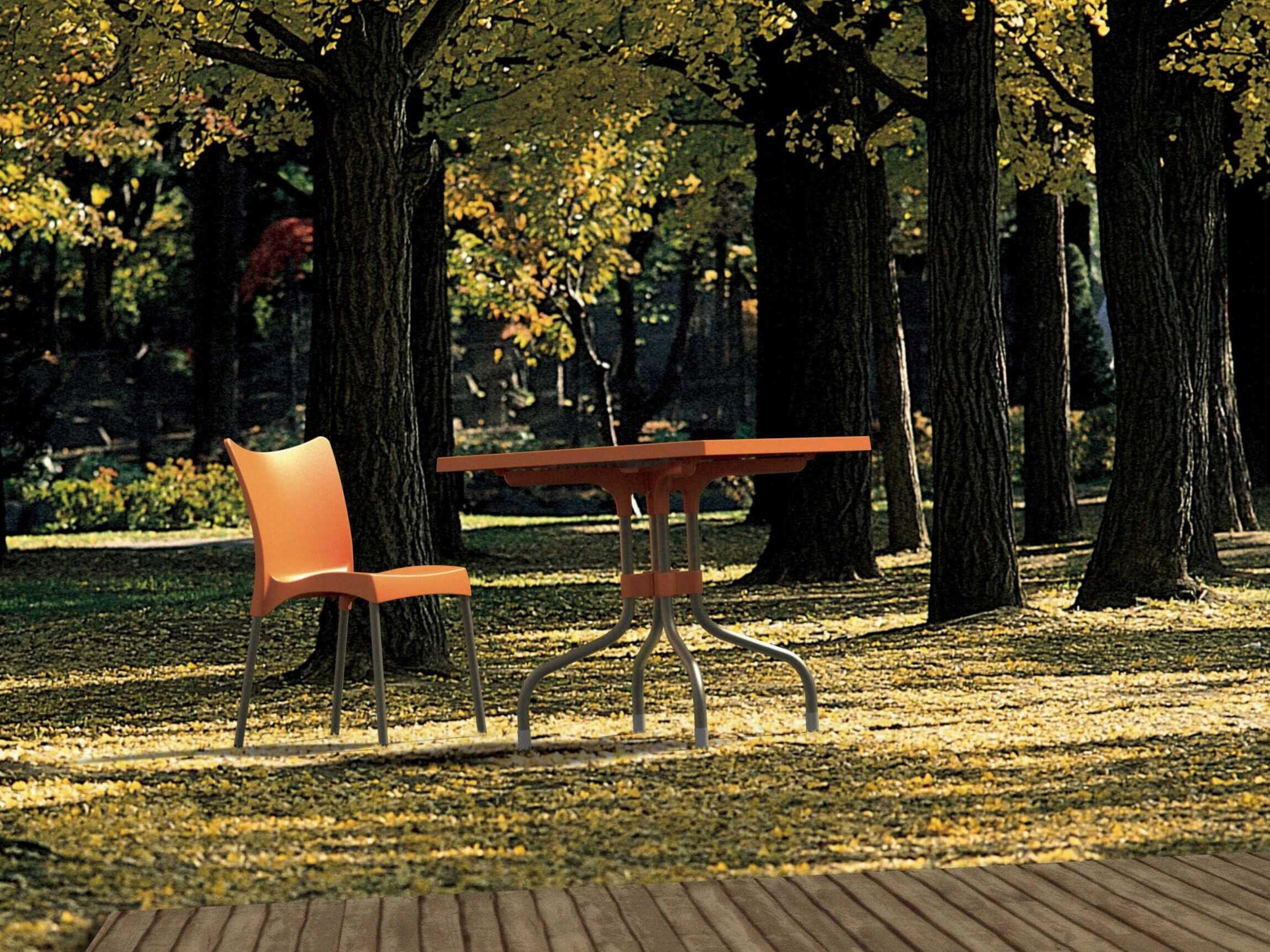 Compamia Juliette Orange Aluminum Resin Dining Chair