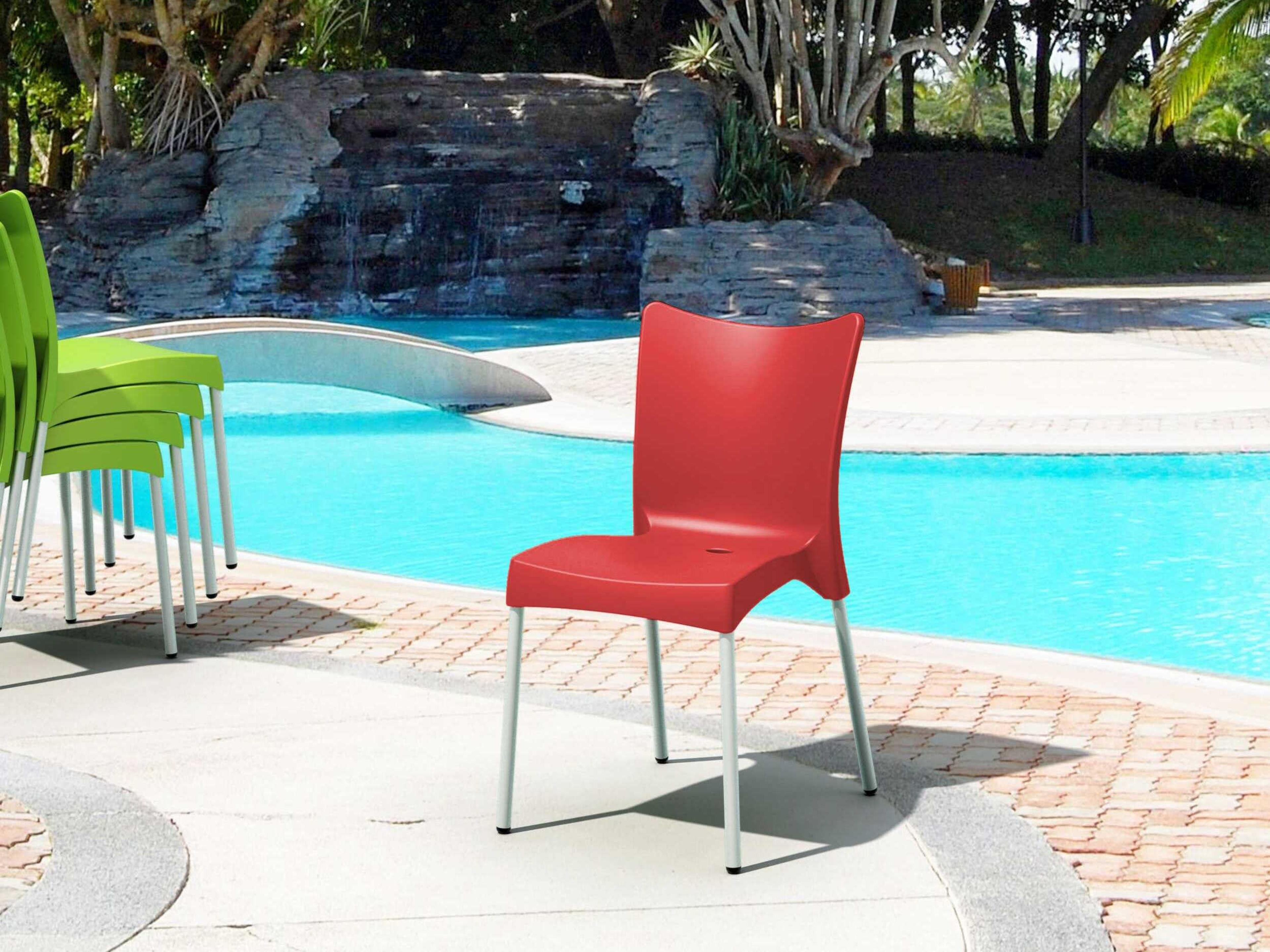 Compamia Juliette Red Aluminum Resin Dining Chair