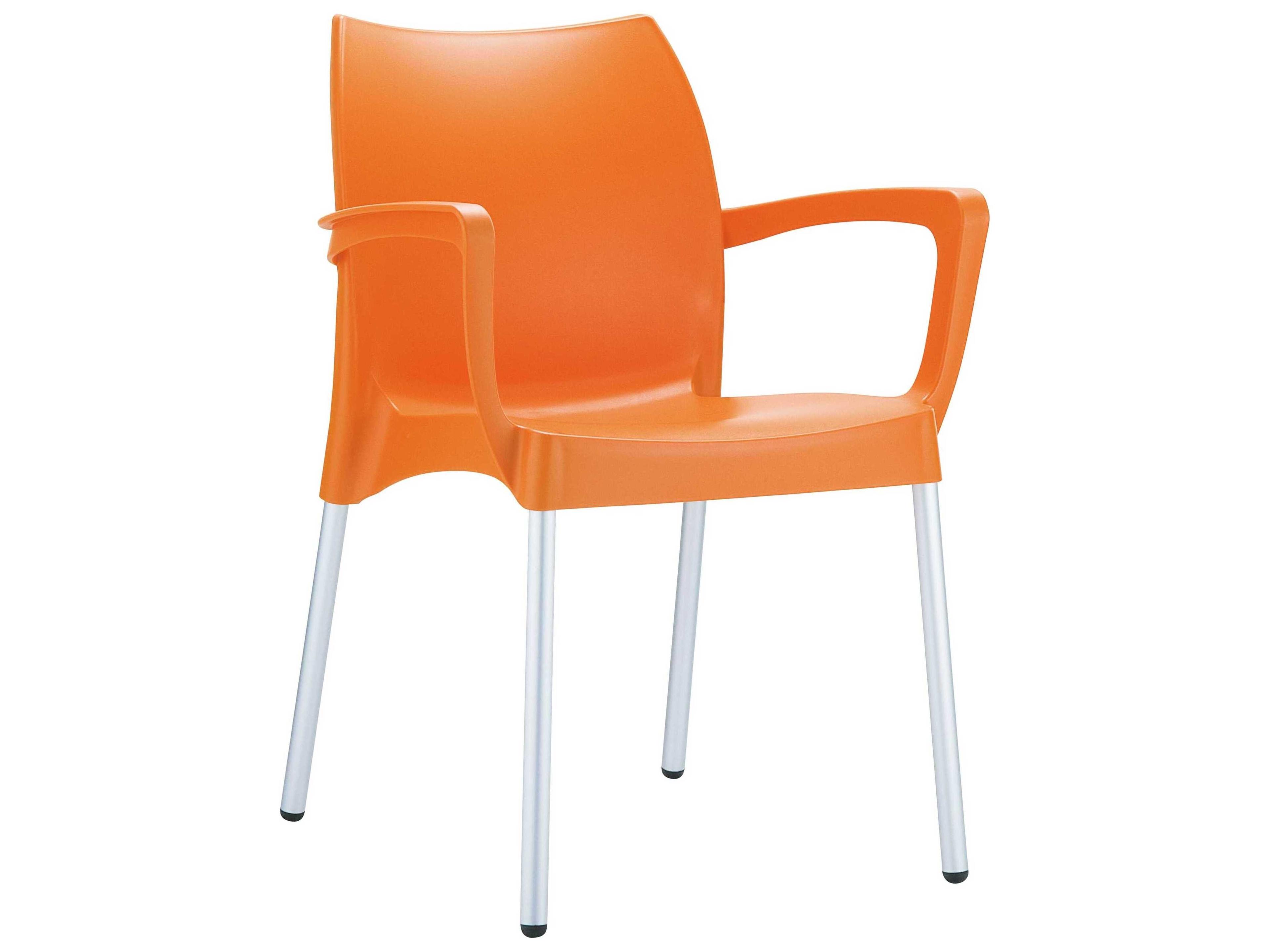 Dolce Orange Aluminum Resin Dining Chair
