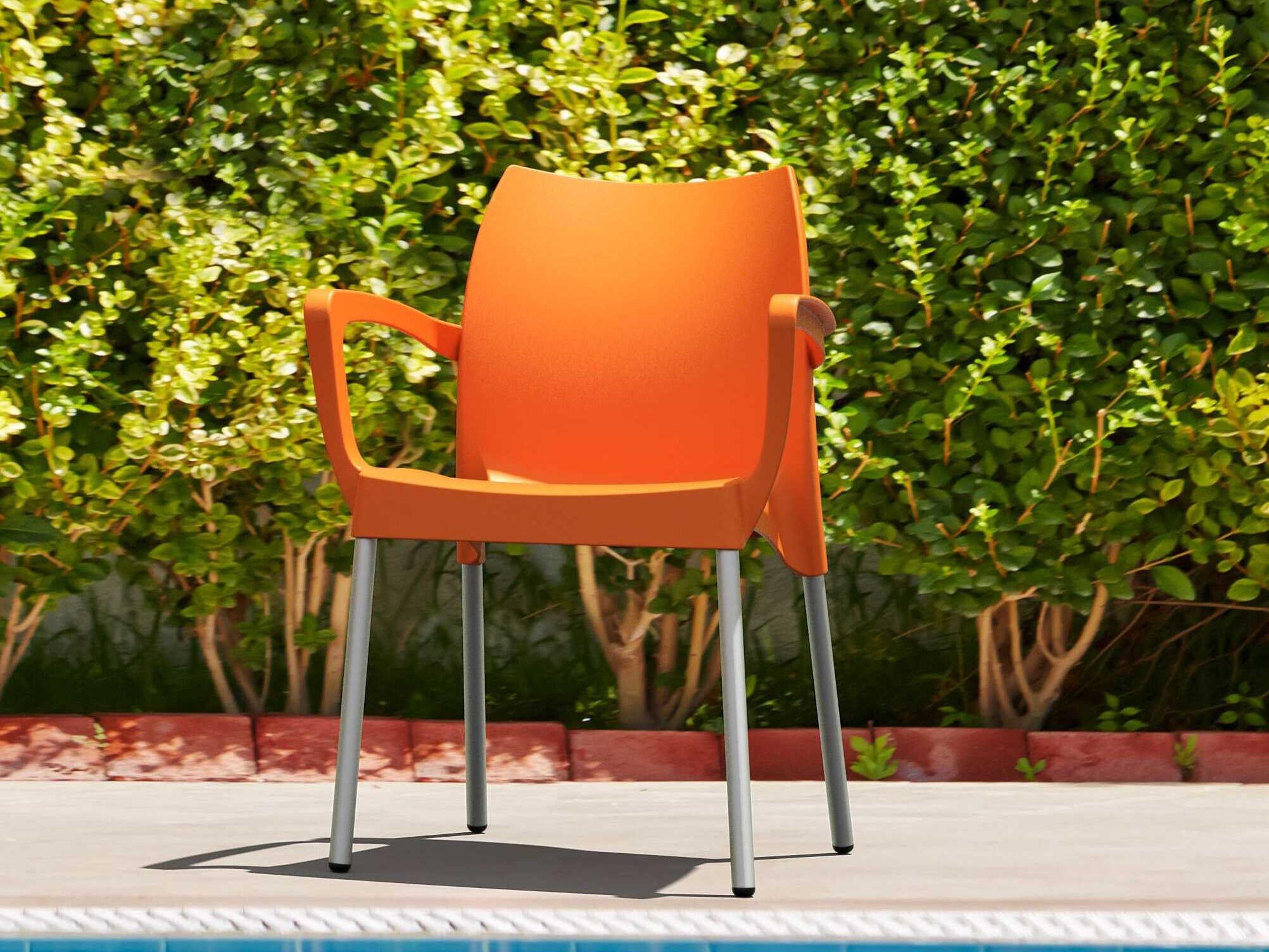 Compamia Dolce Orange Aluminum Resin Dining Chair