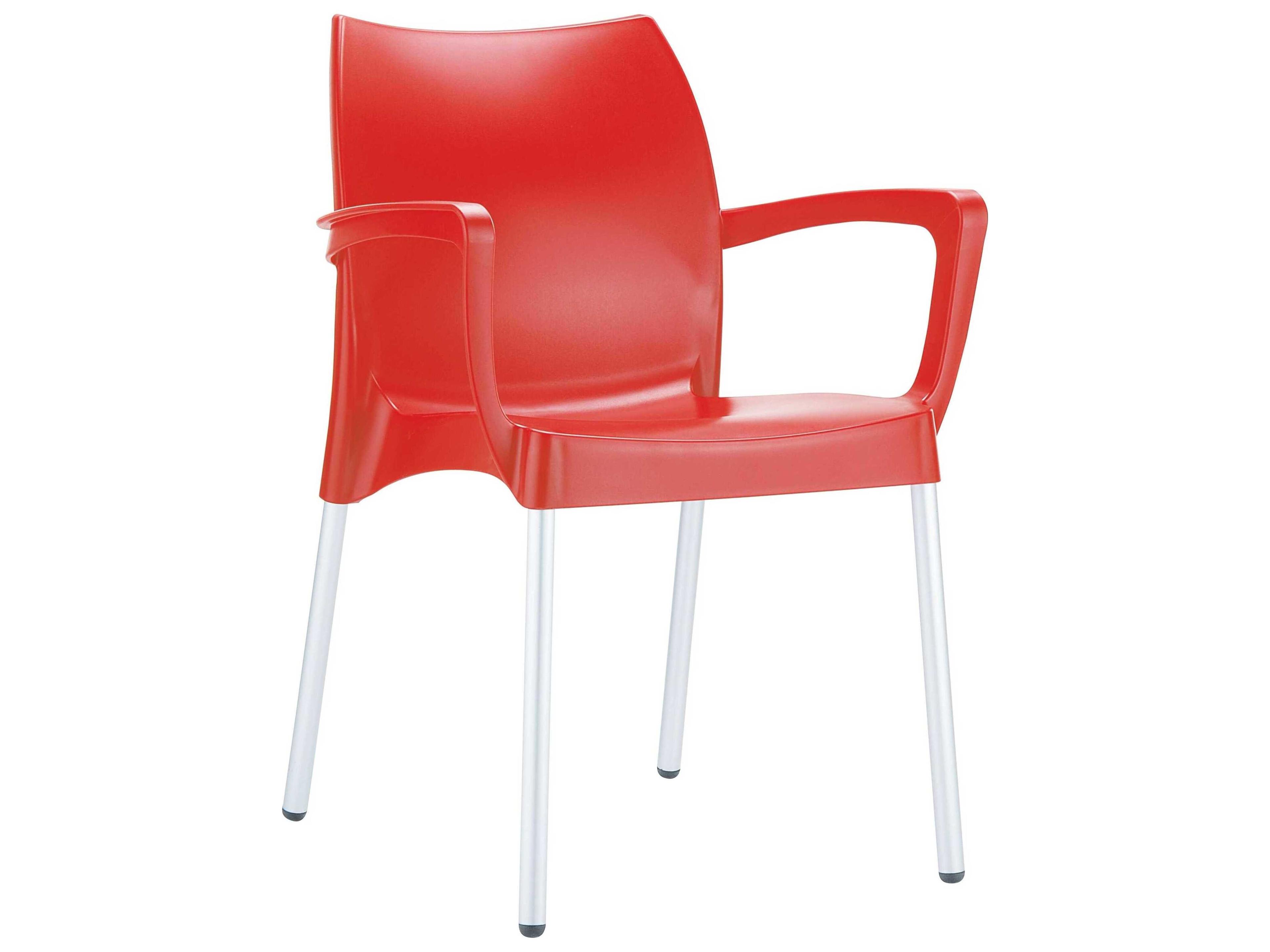 Dolce Red Aluminum Resin Dining Chair