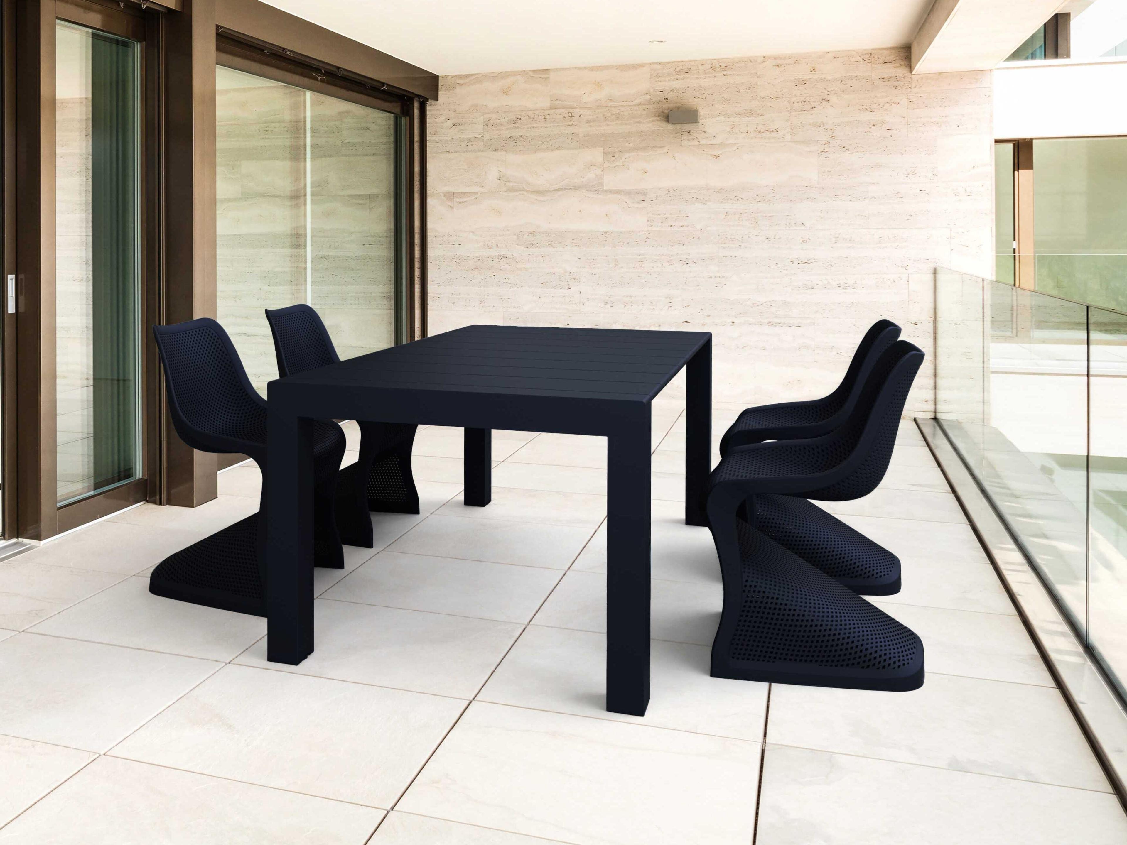 Bloom Black Resin Dining Set
