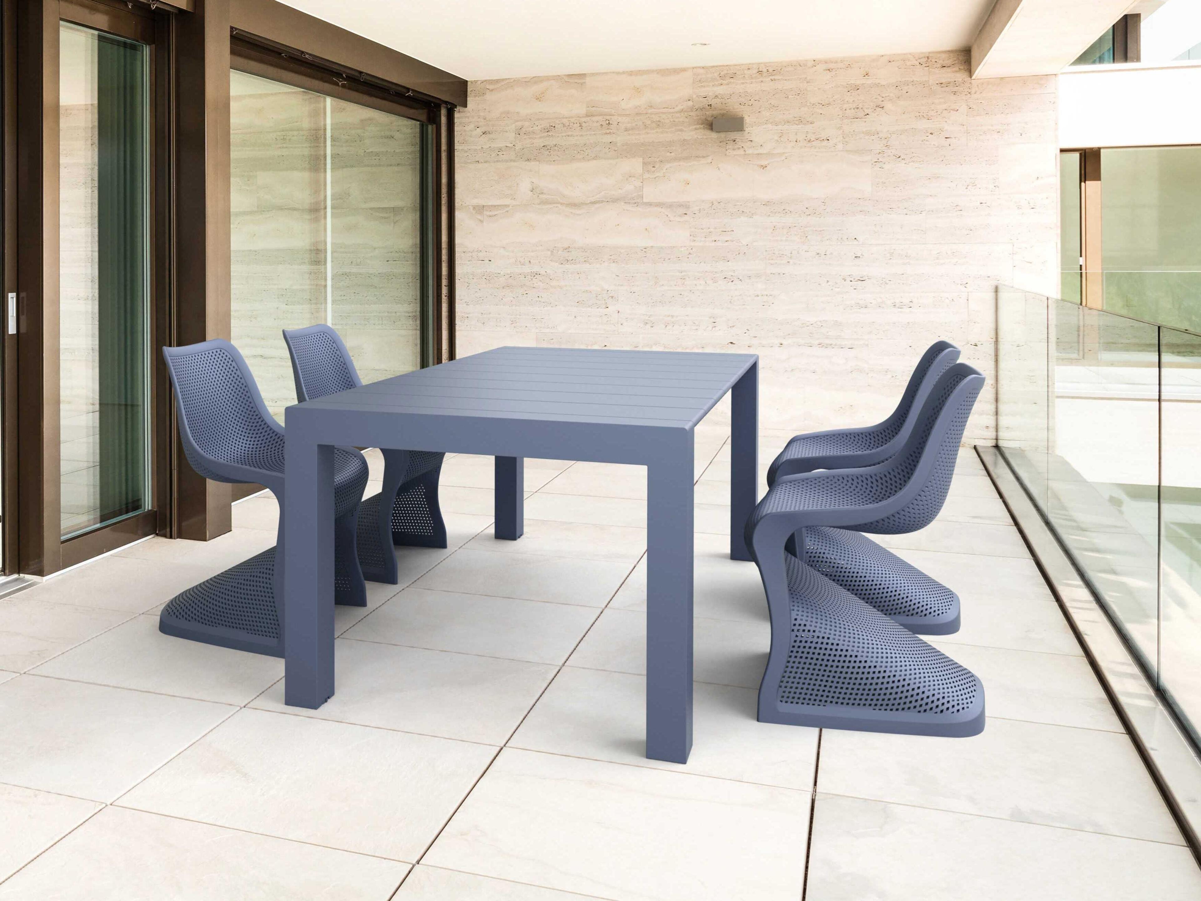 Bloom Dark Gray Resin Dining Set