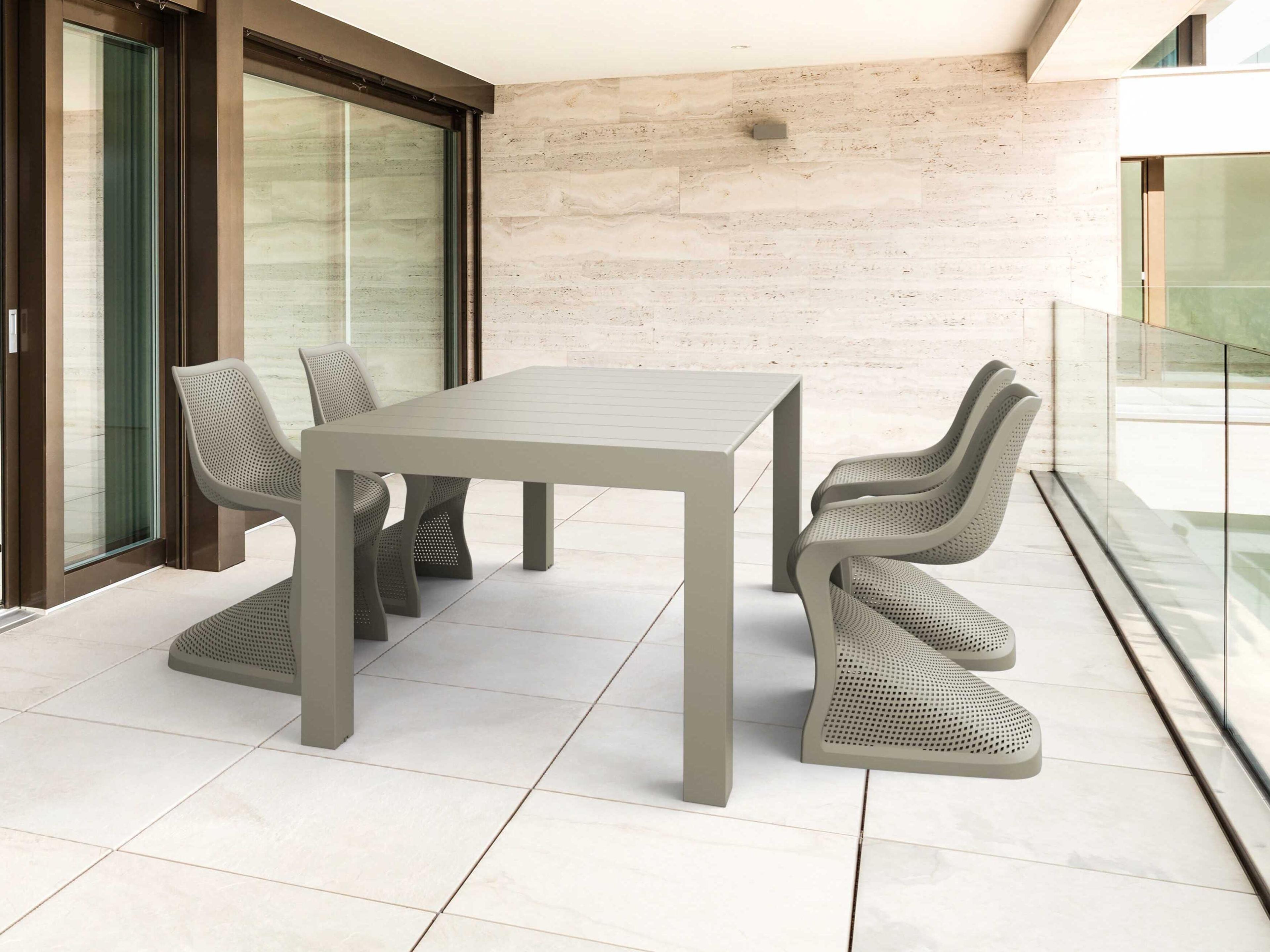 Bloom Taupe Resin Dining Set