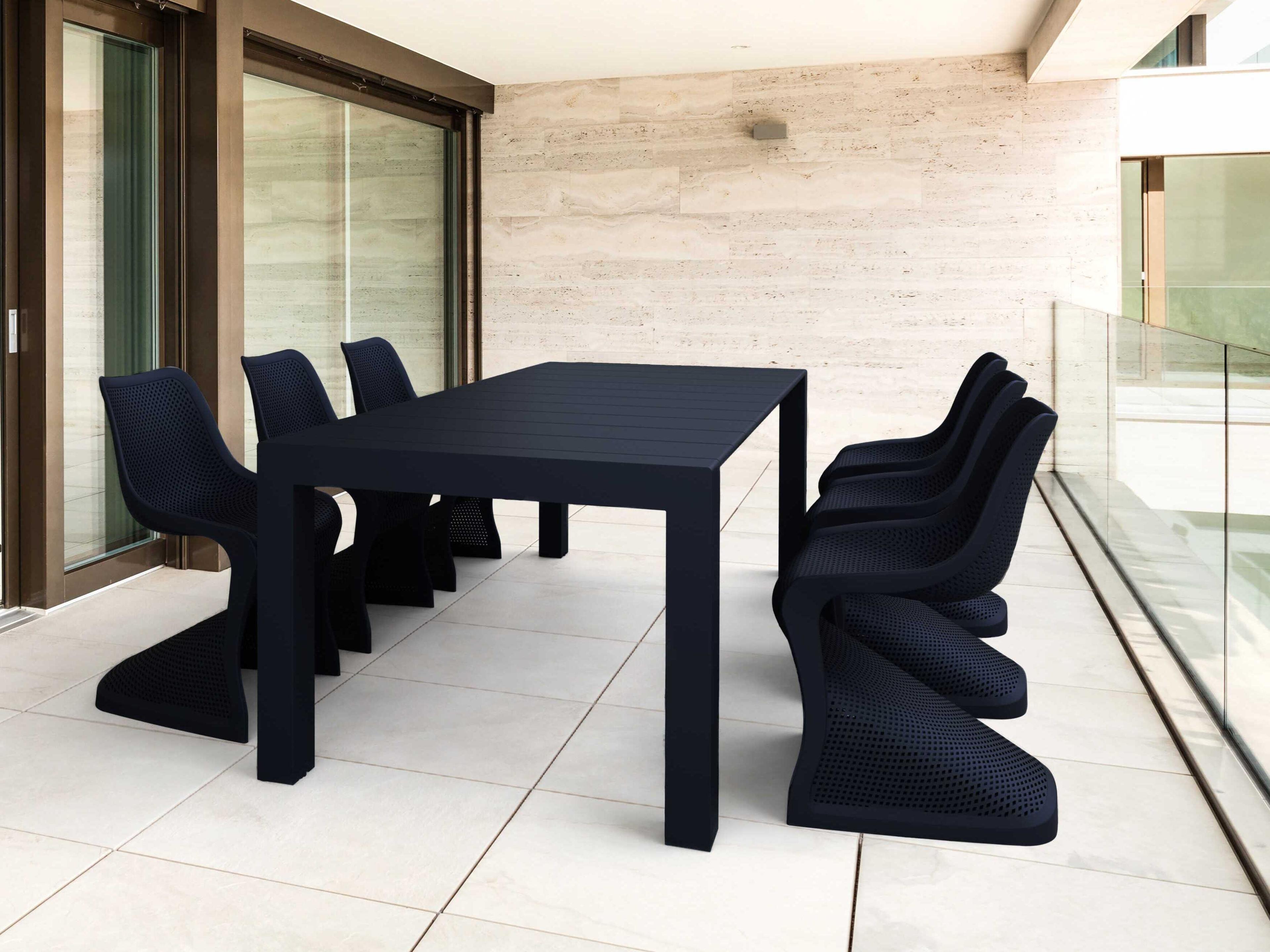 Bloom Black Resin Dining Set