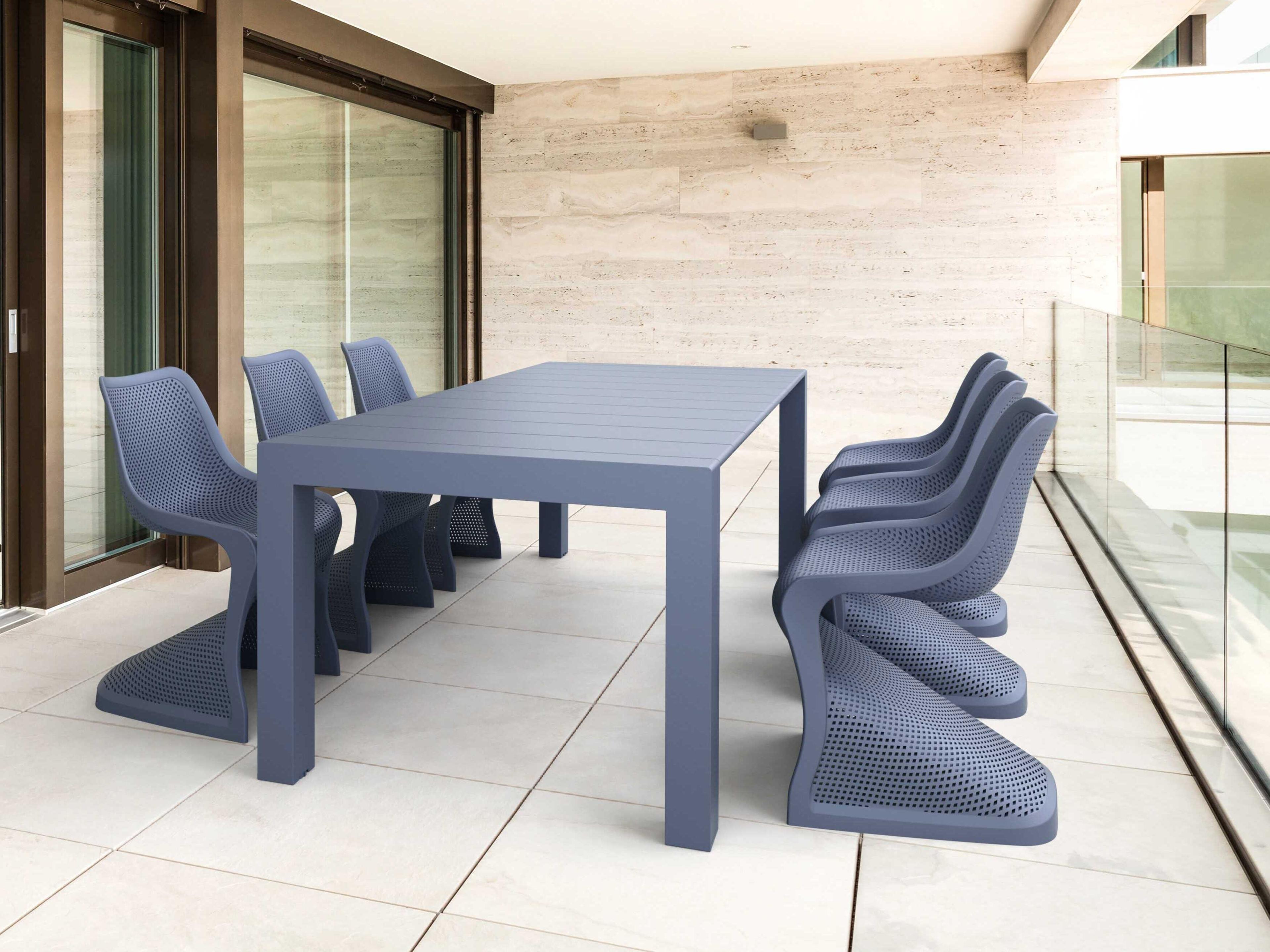 Bloom Dark Gray Resin Dining Set