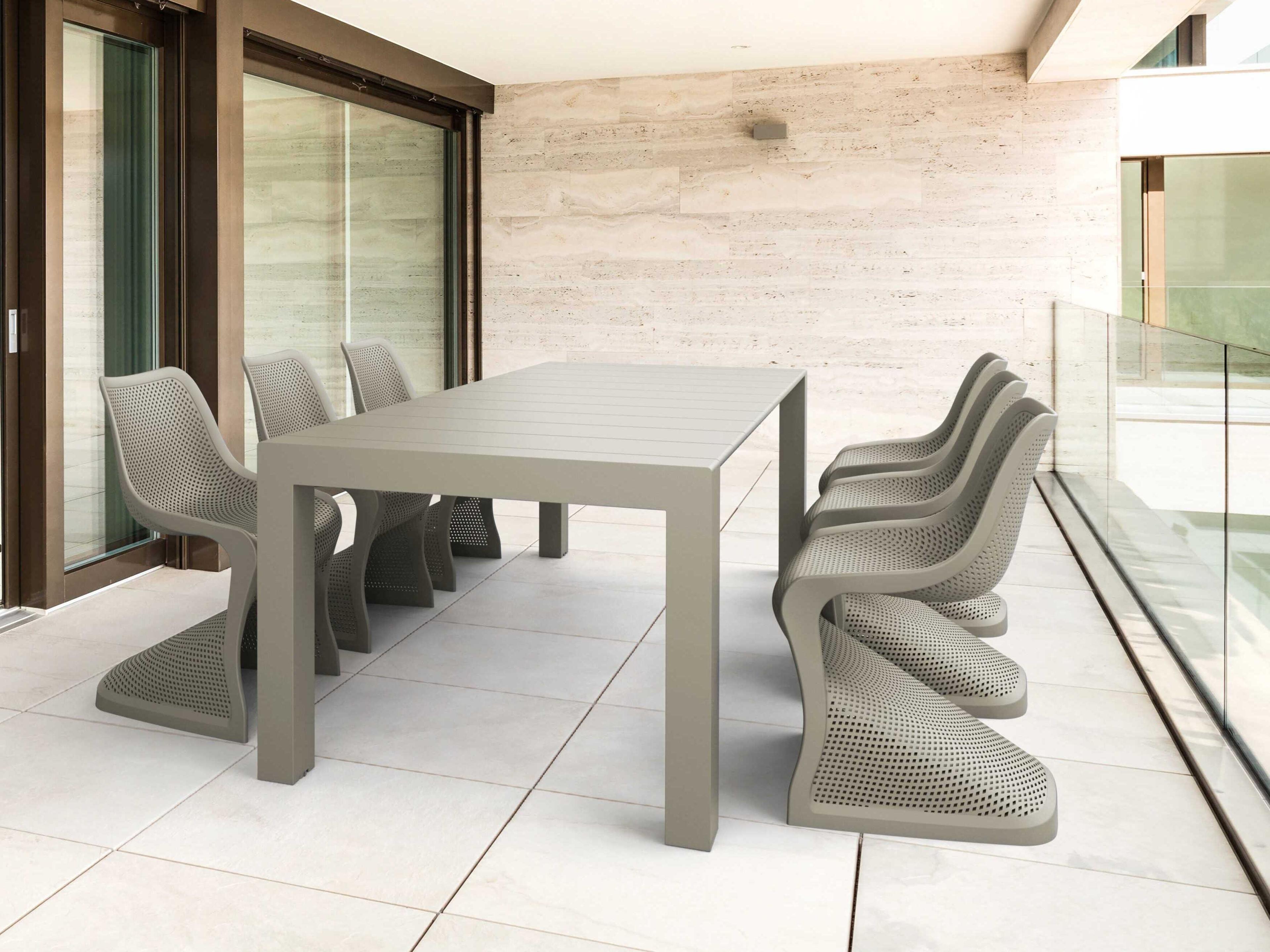 Bloom Taupe Resin Dining Set