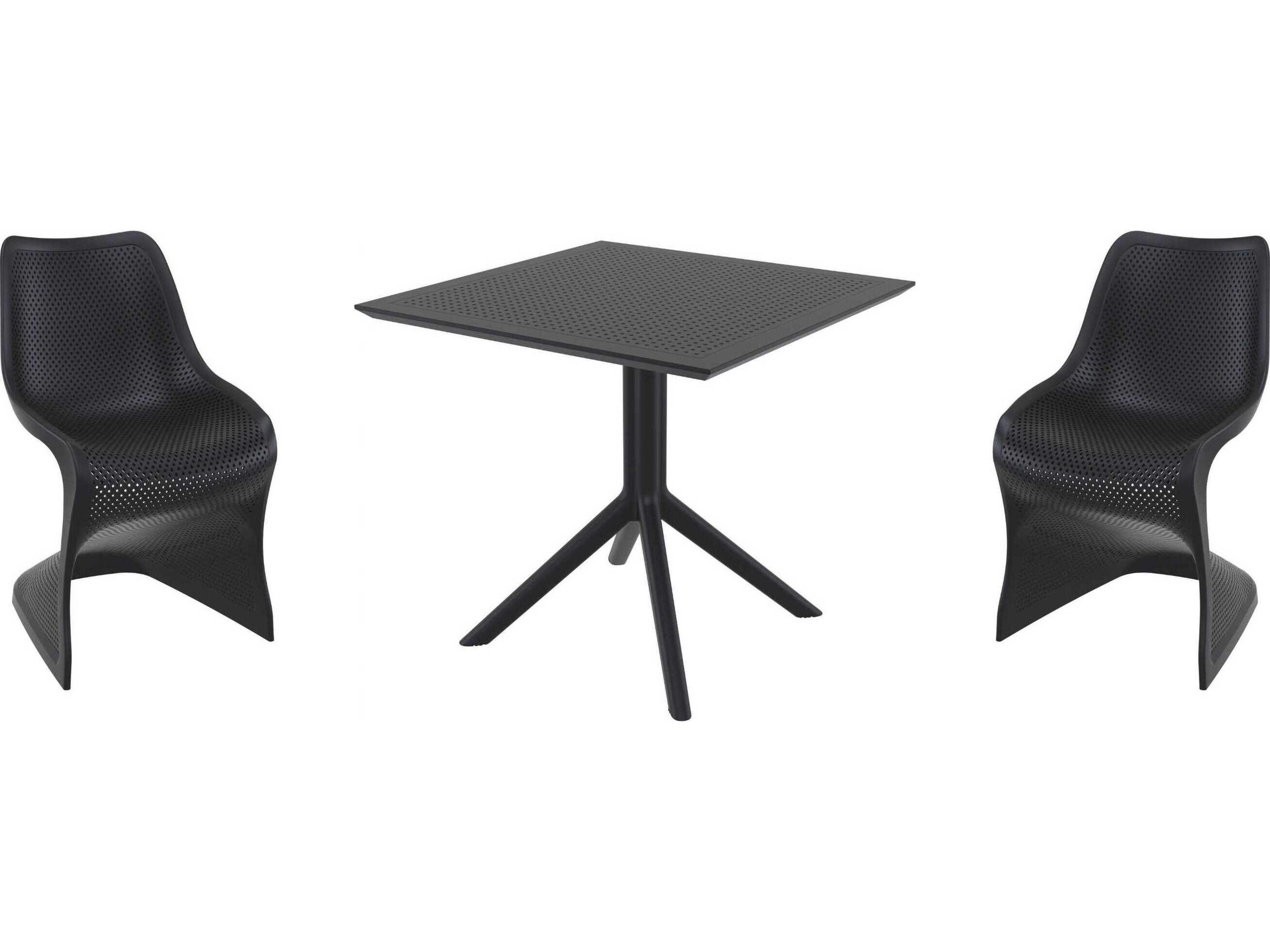 Bloom Black Polypropylene Dining Set