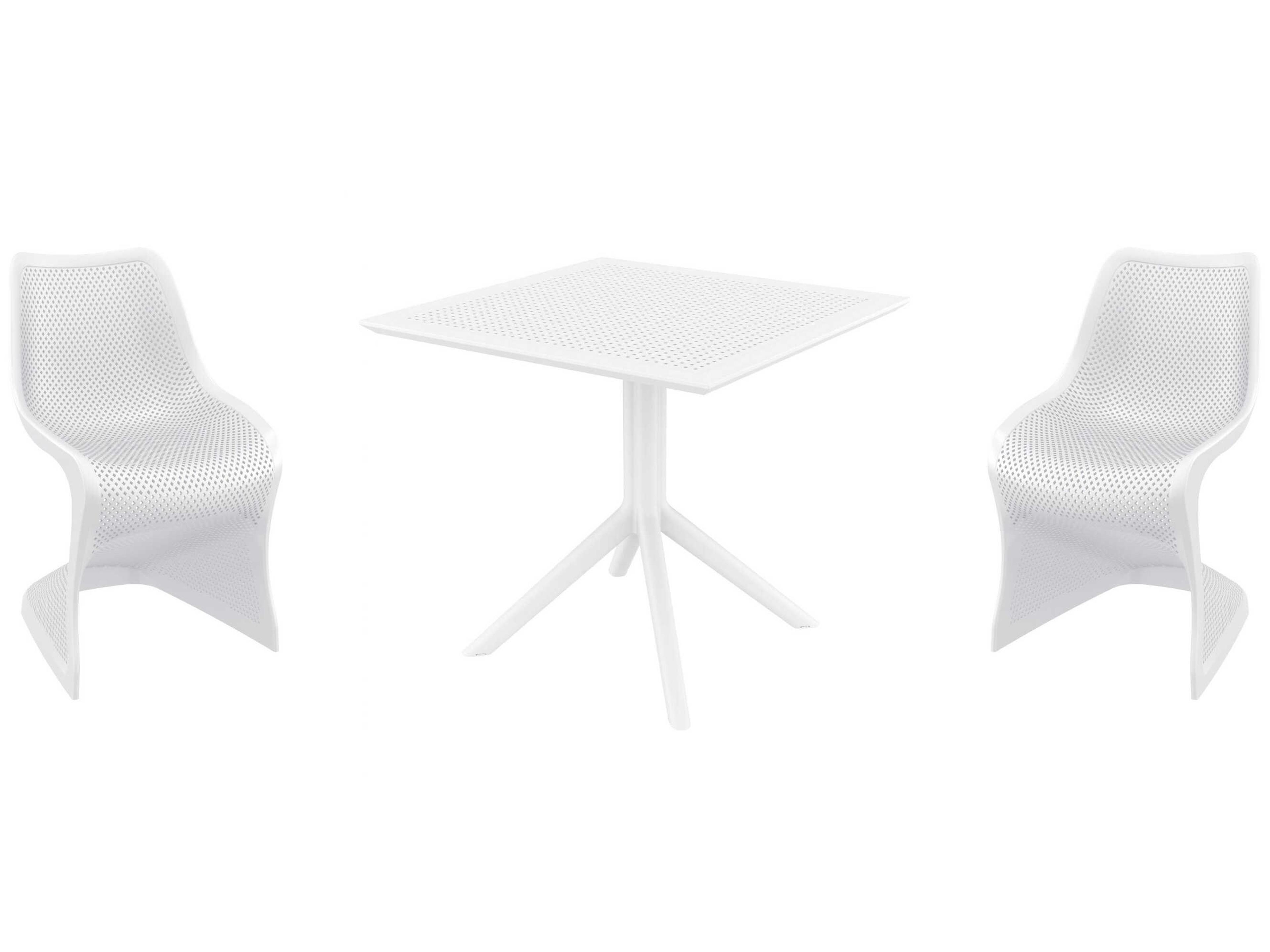 Bloom White Polypropylene Dining Set
