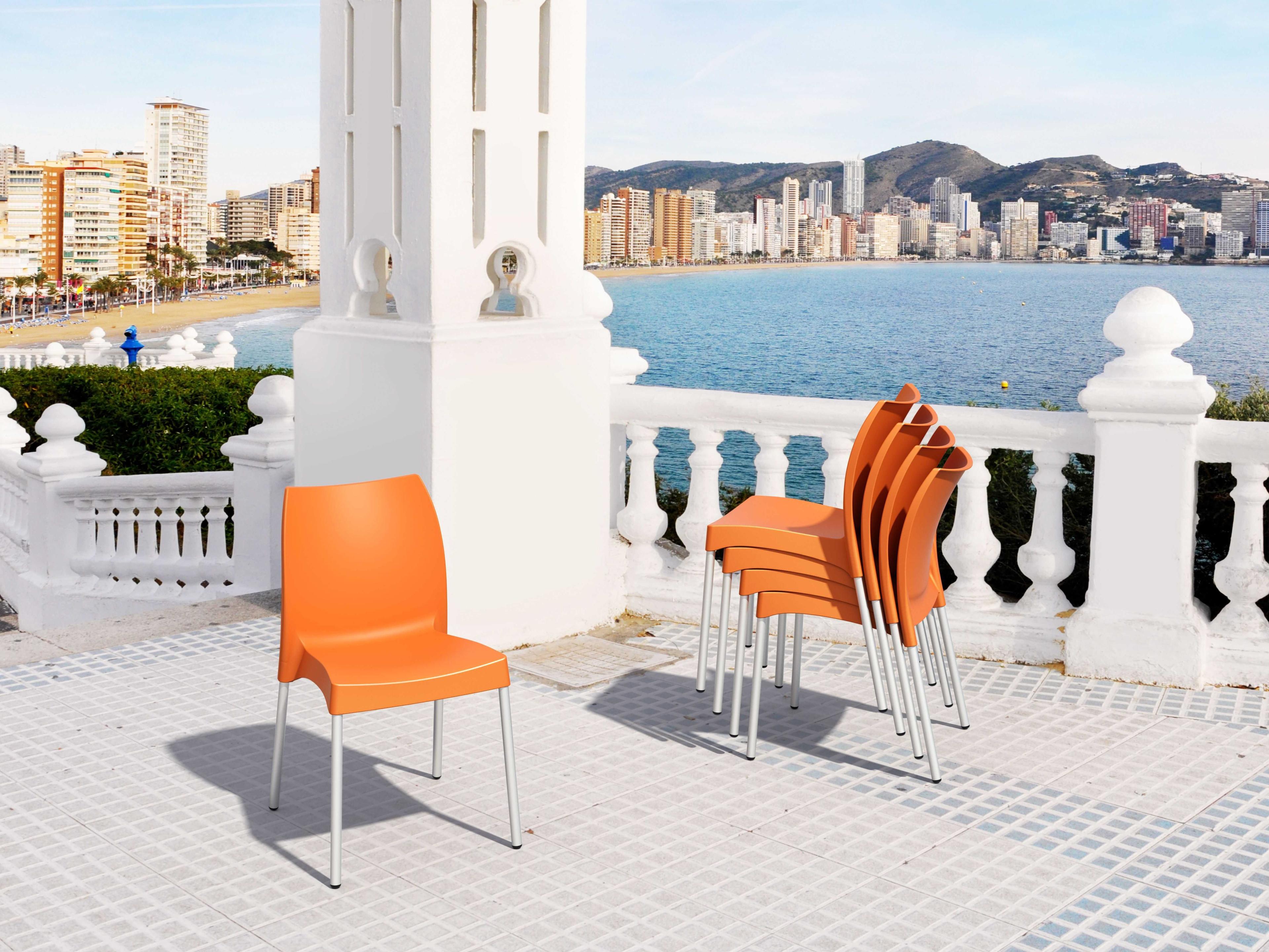 Compamia Vita Orange Resin Dining Chair