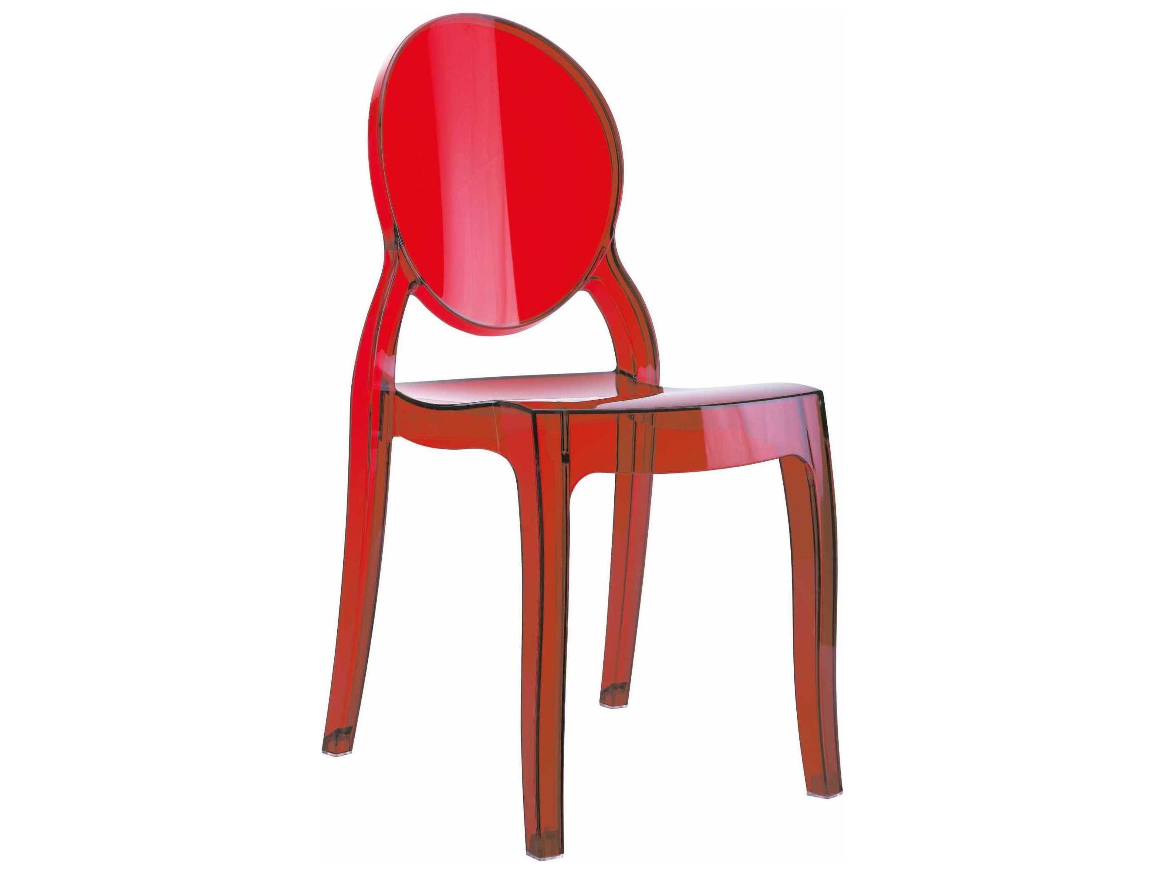 Elizabeth Kids Transparent Red Dining Chair