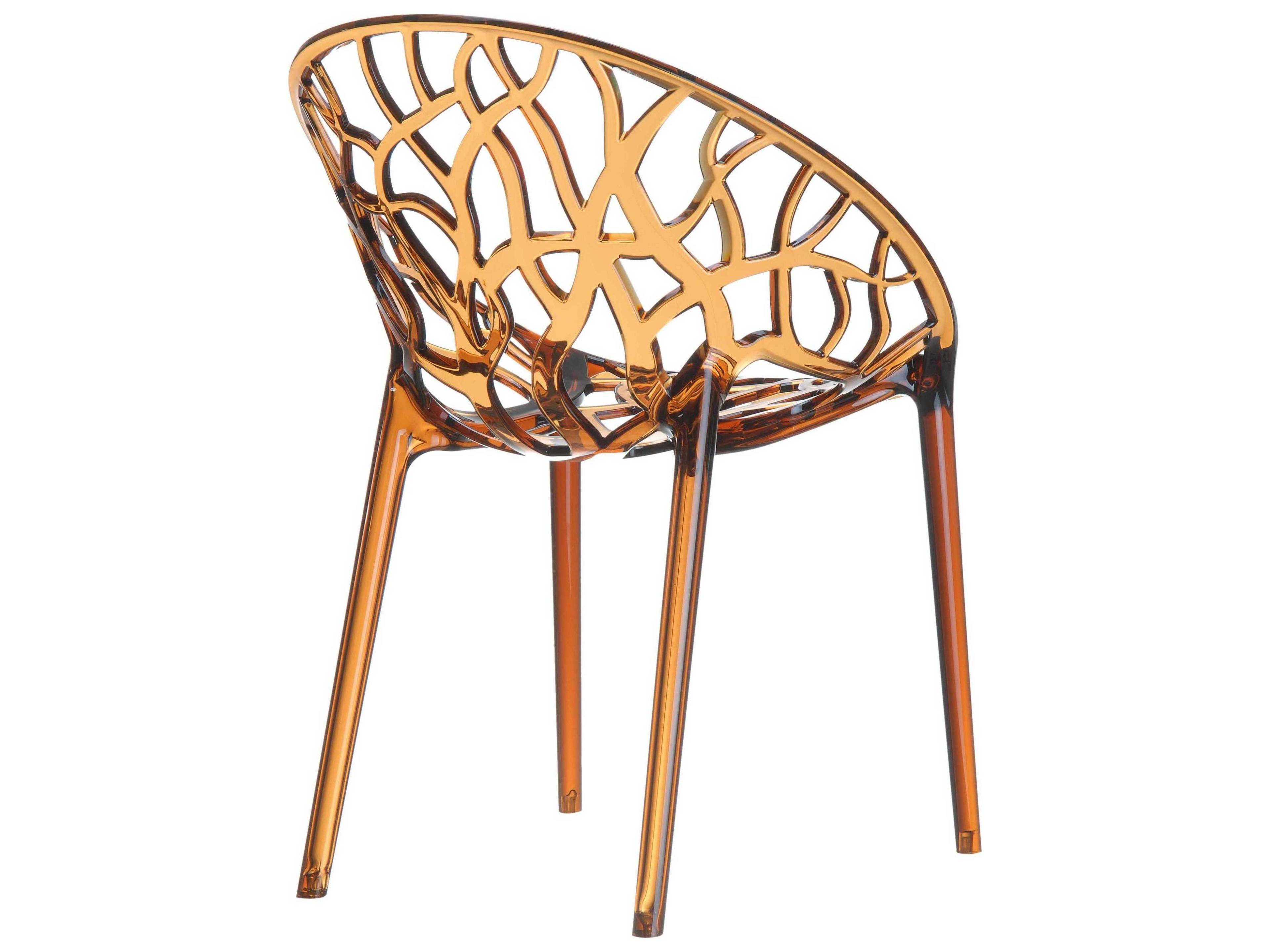 Compamia Crystal Transparent Amber Dining Chair