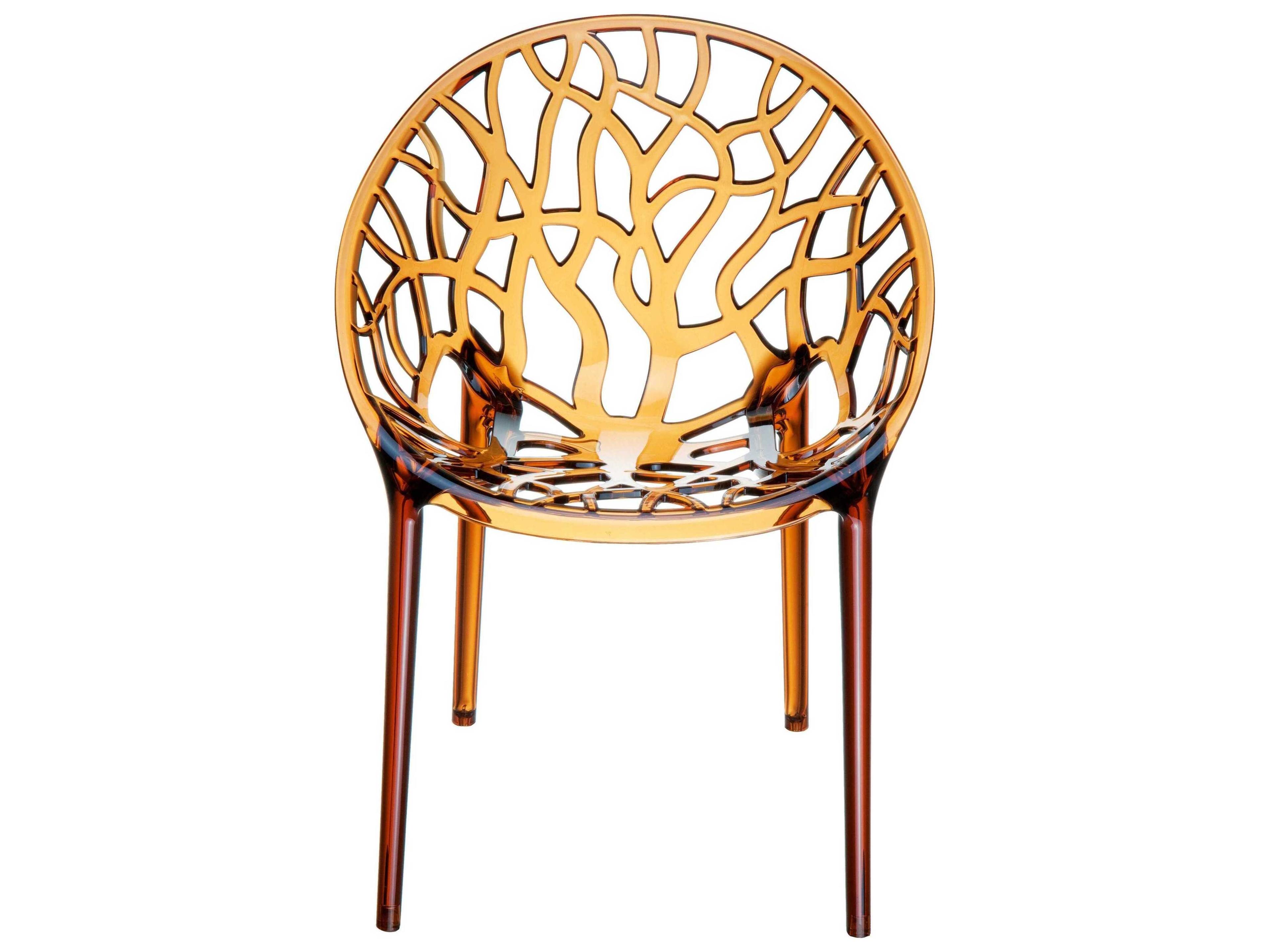 Compamia Crystal Transparent Amber Dining Chair
