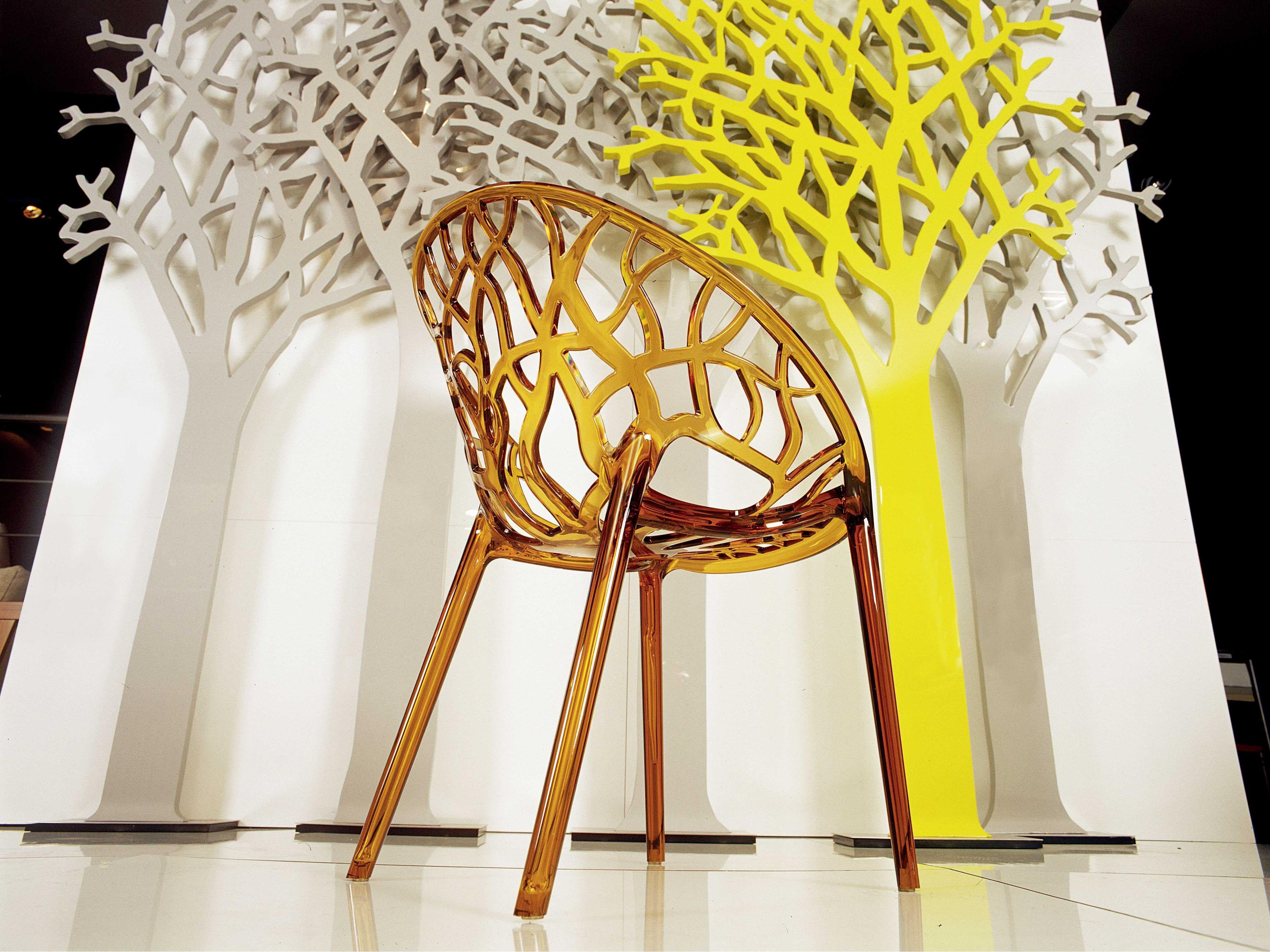 Compamia Crystal Transparent Amber Dining Chair