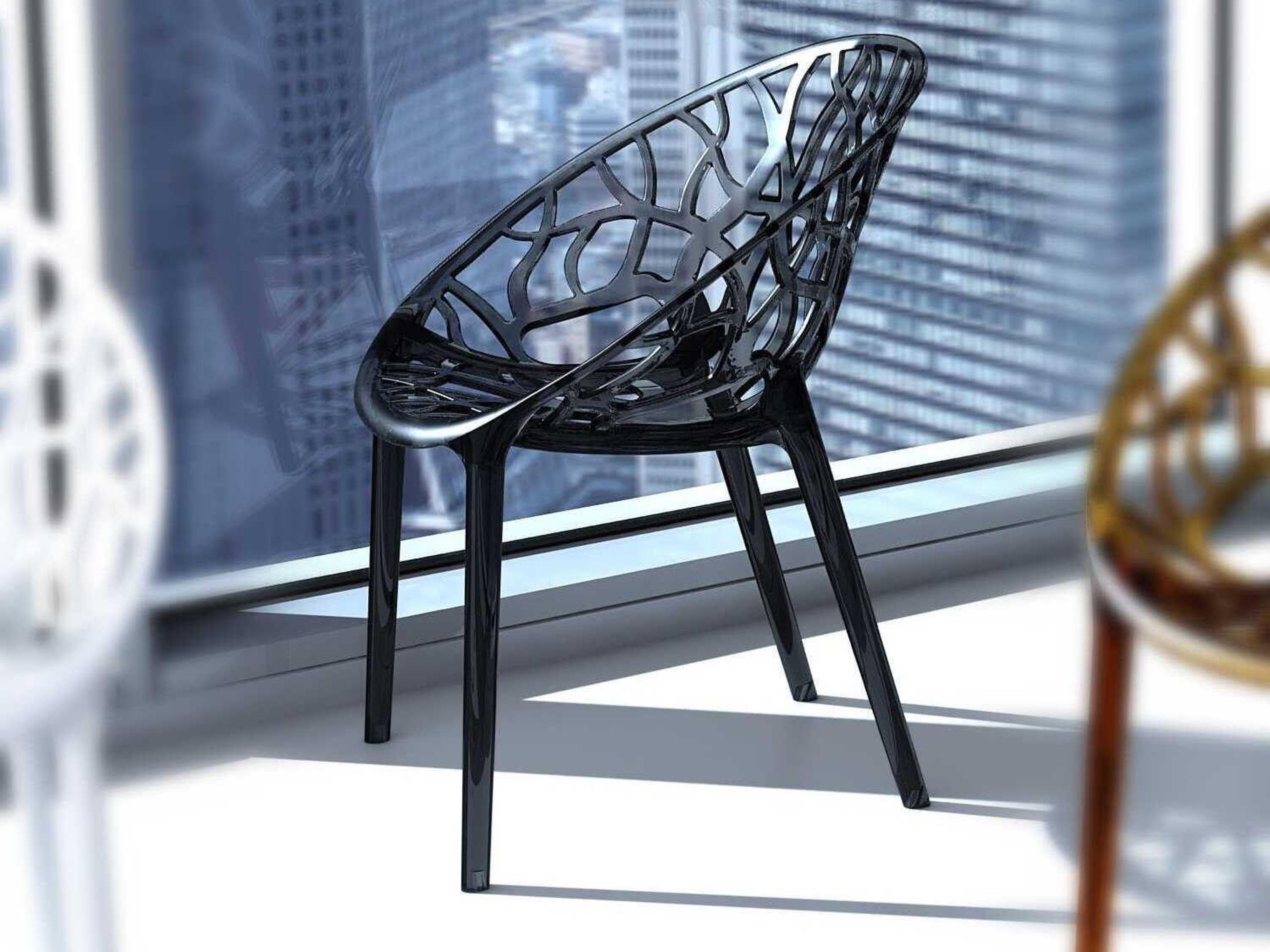 Compamia Crystal Transparent Black Dining Chair