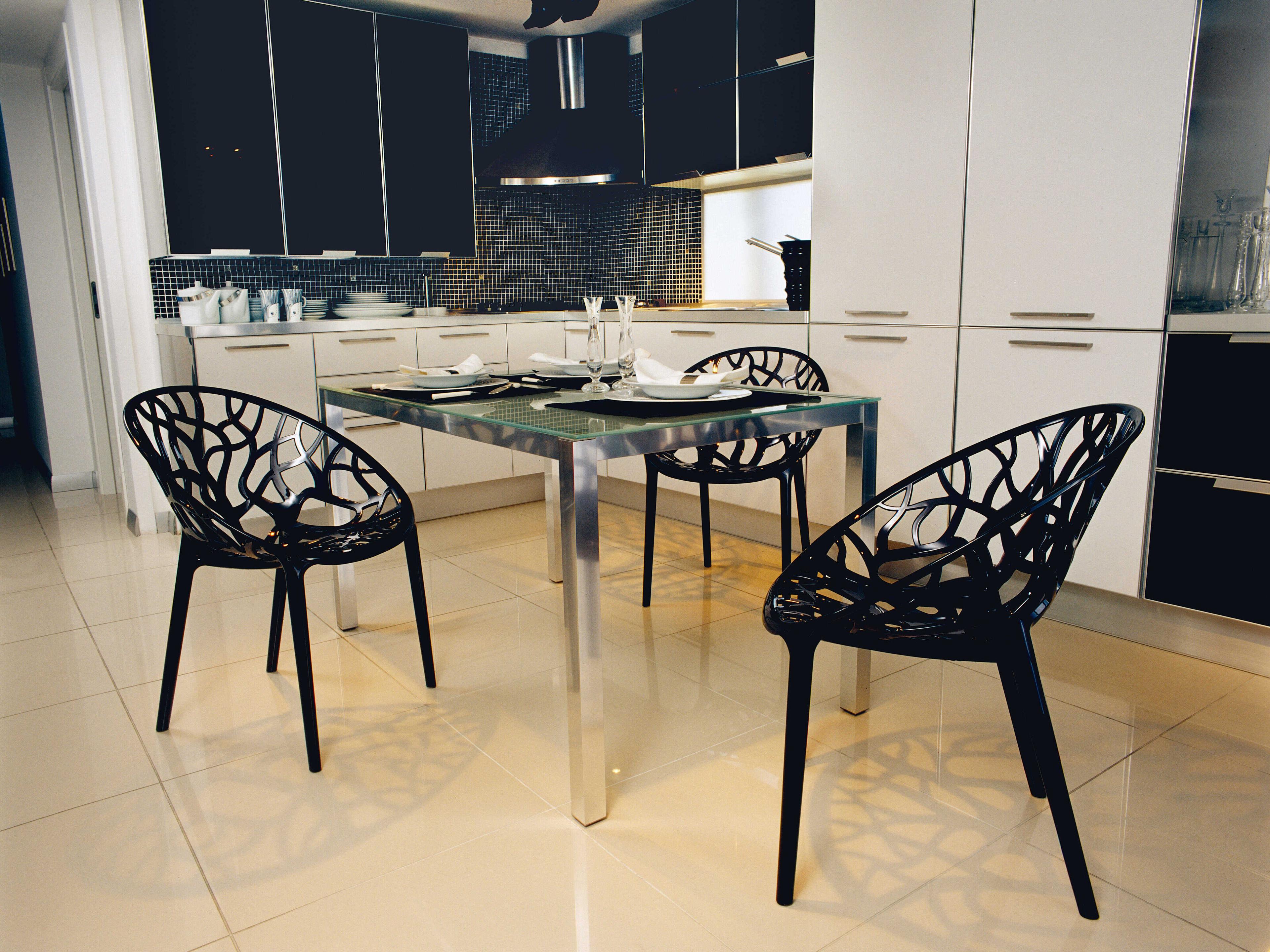 Compamia Crystal Transparent Black Dining Chair