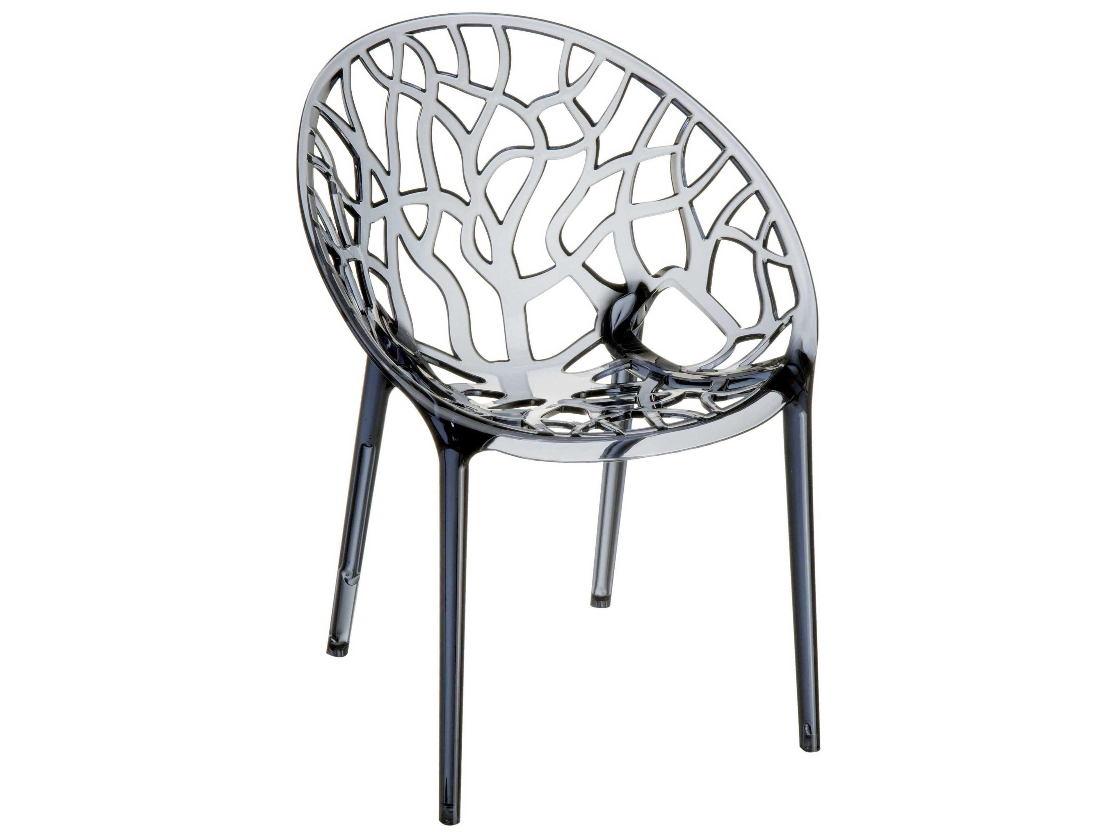 Crystal Transparent Smoke Gray Dining Chair