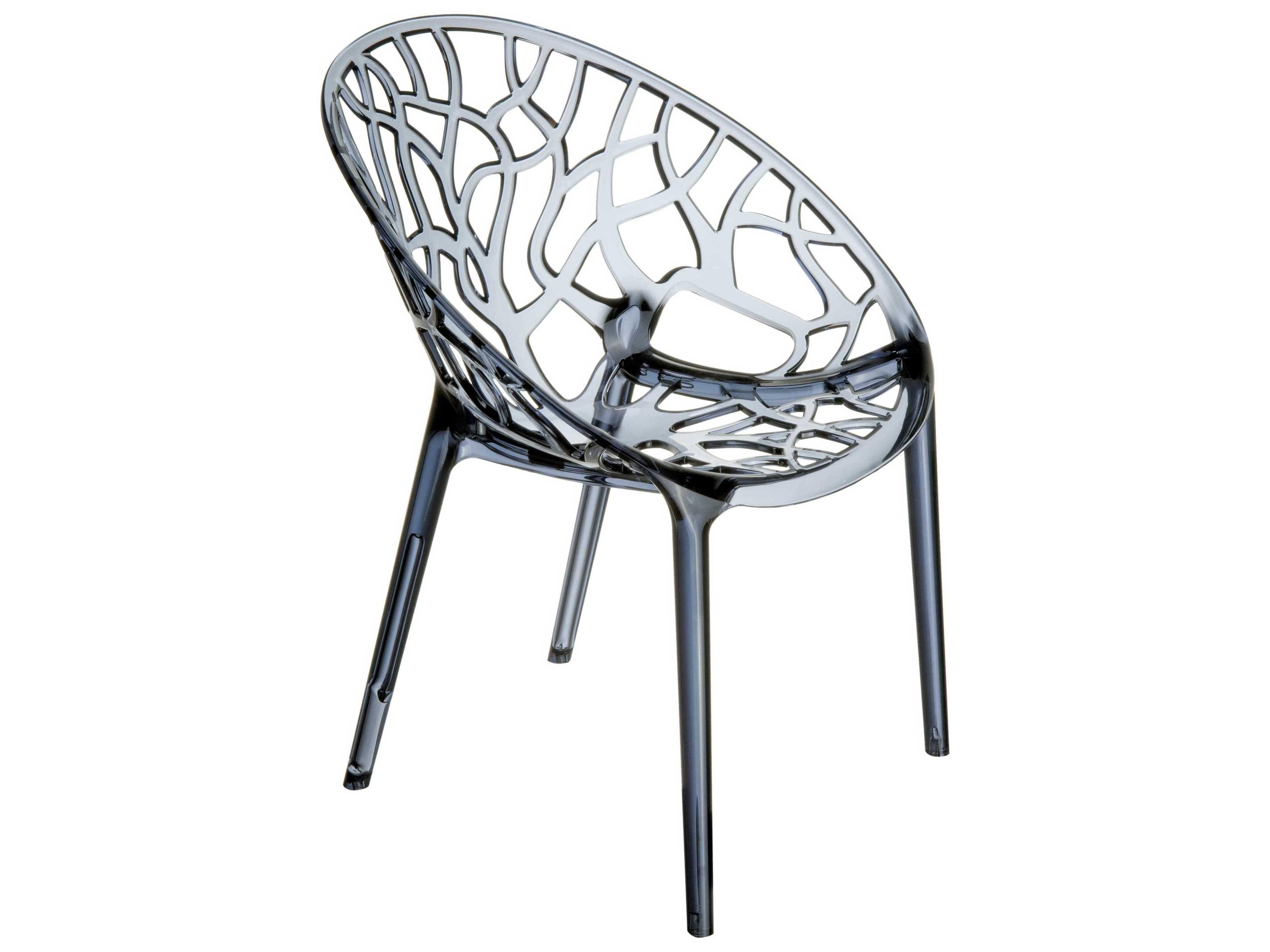Compamia Crystal Transparent Smoke Gray Dining Chair