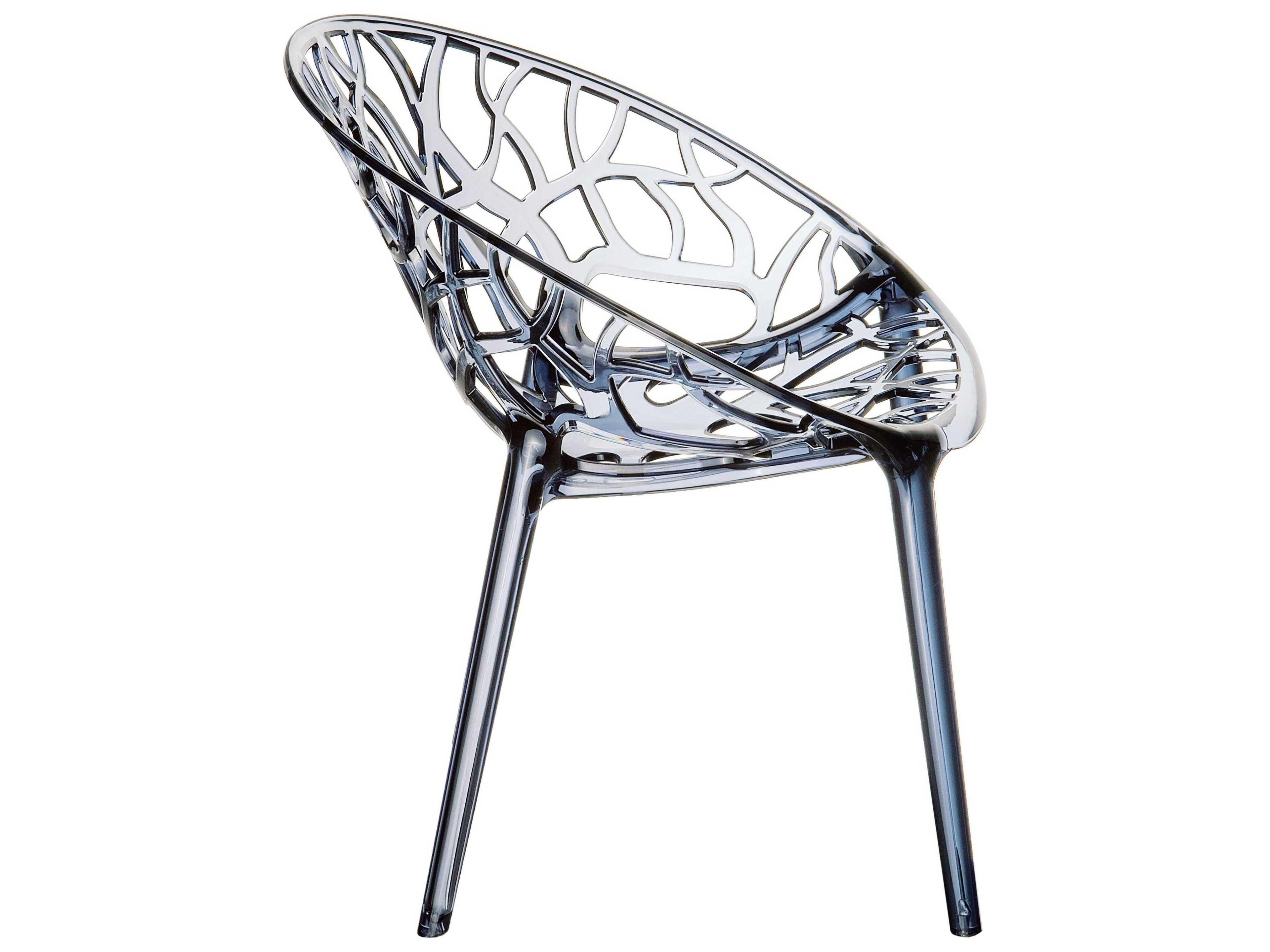 Compamia Crystal Transparent Smoke Gray Dining Chair