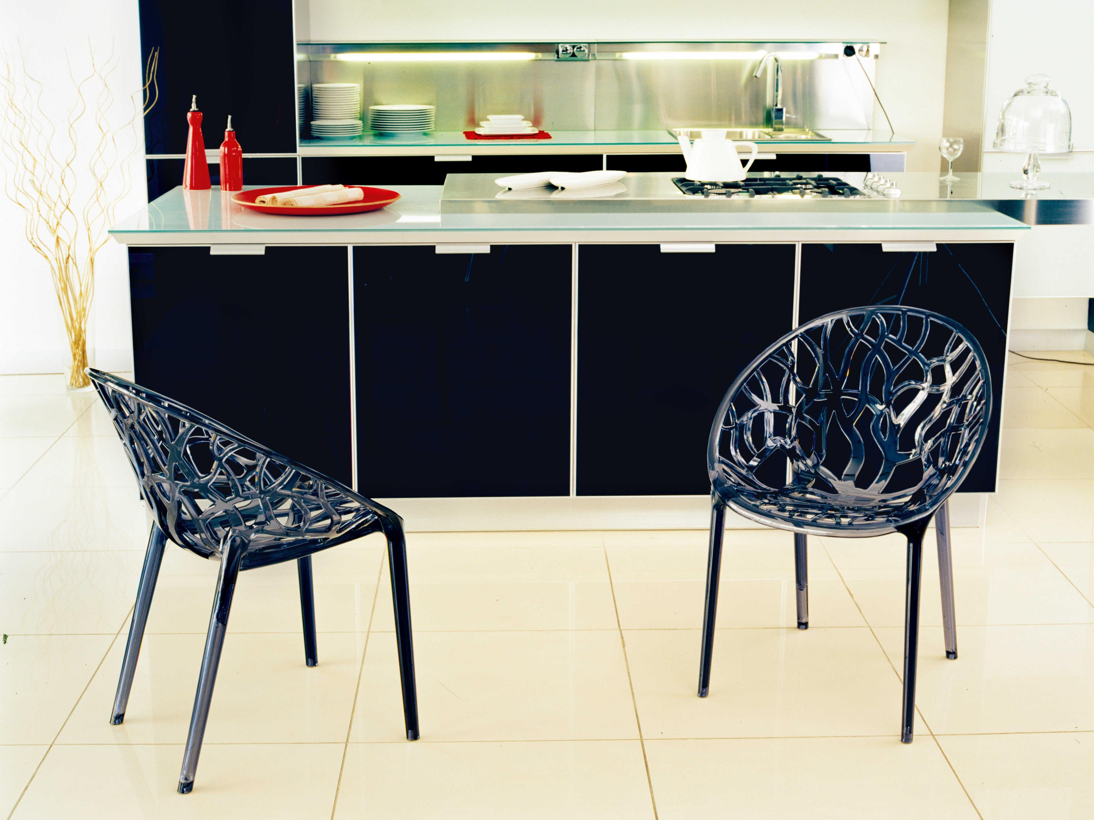 Compamia Crystal Transparent Smoke Gray Dining Chair