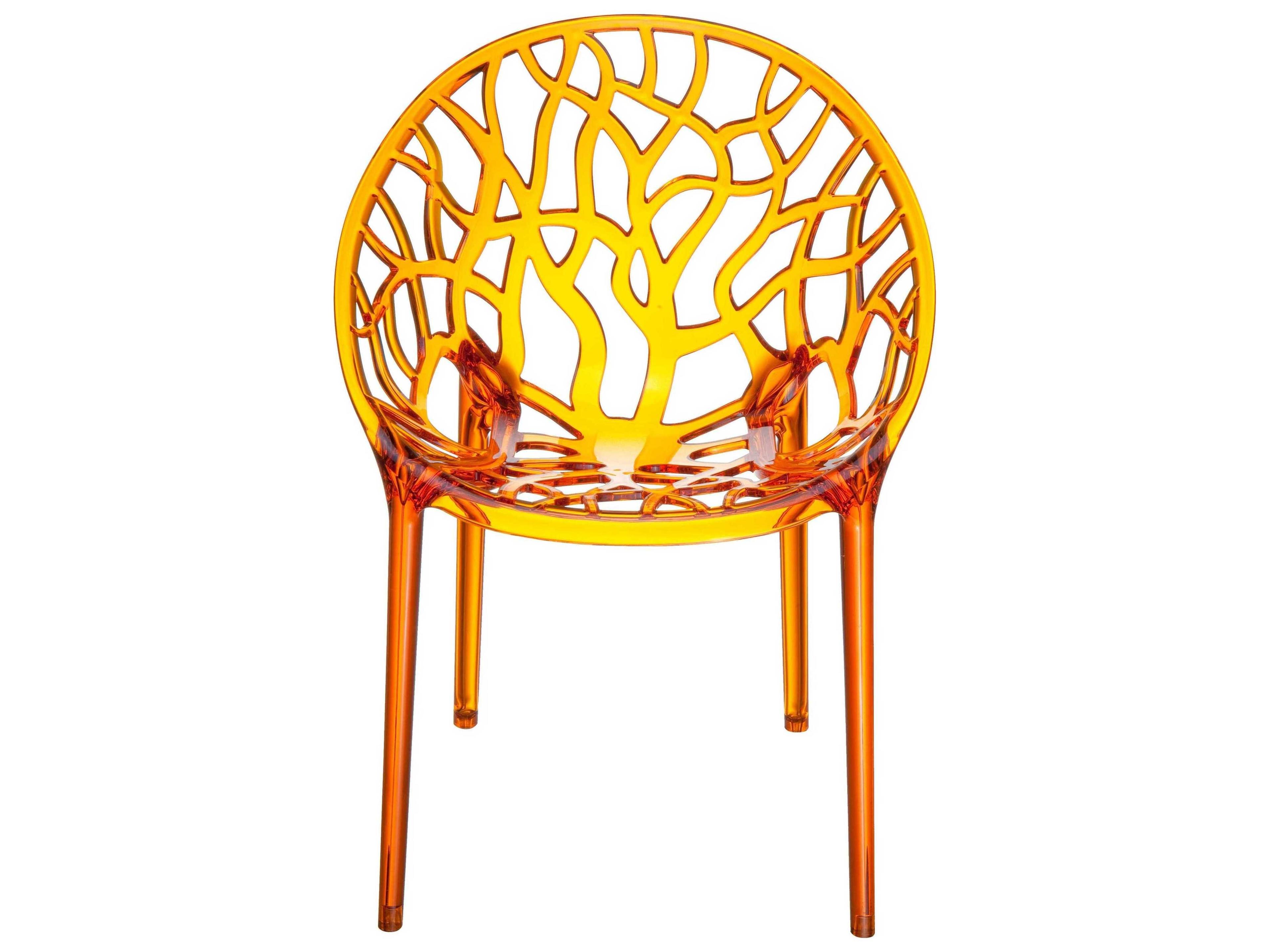 Compamia Crystal Transparent Orange Dining Chair