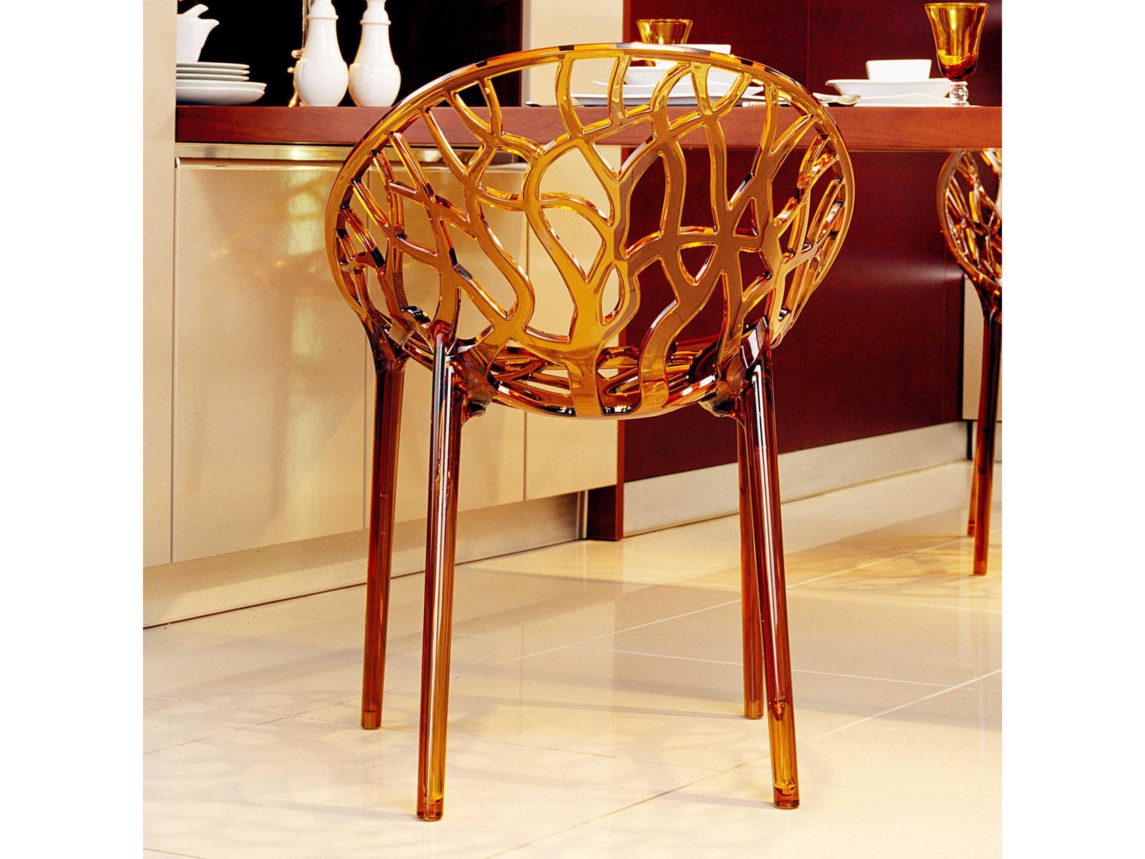 Compamia Crystal Transparent Orange Dining Chair