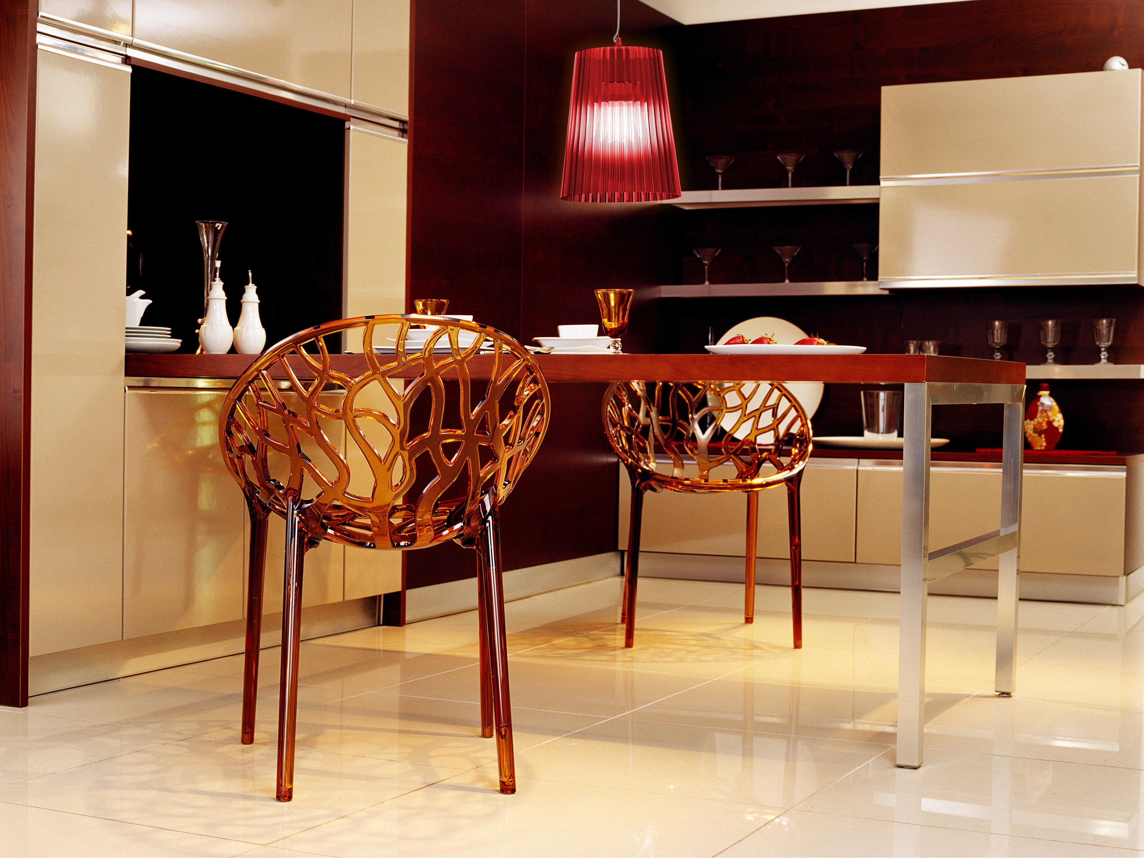 Compamia Crystal Transparent Orange Dining Chair