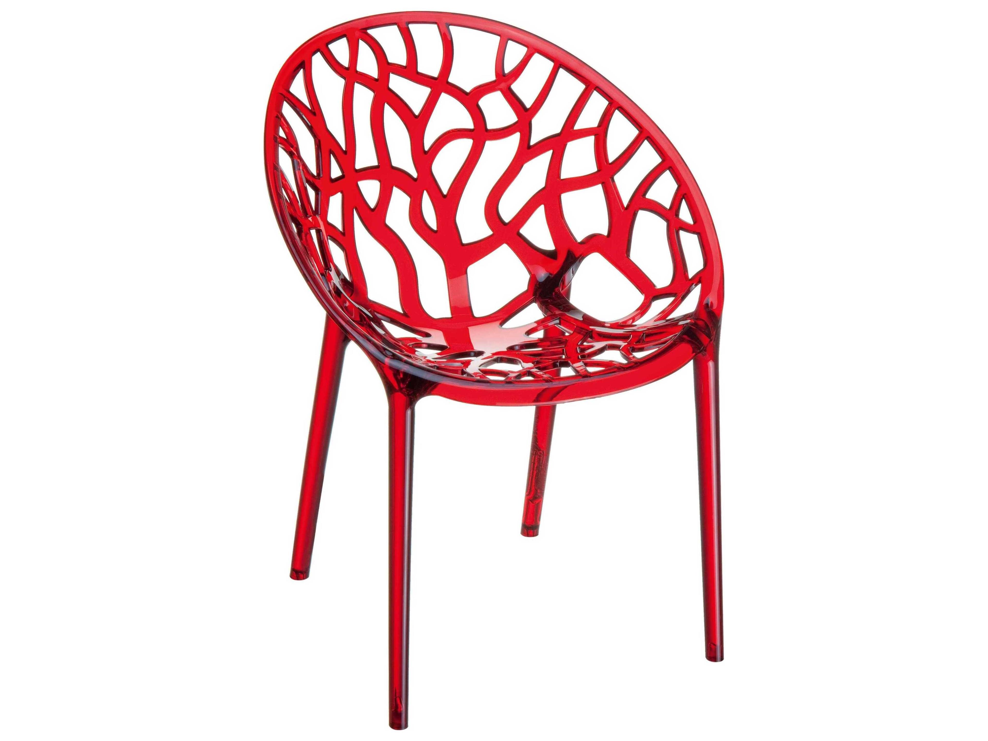 Crystal Transparent Red Dining Chair