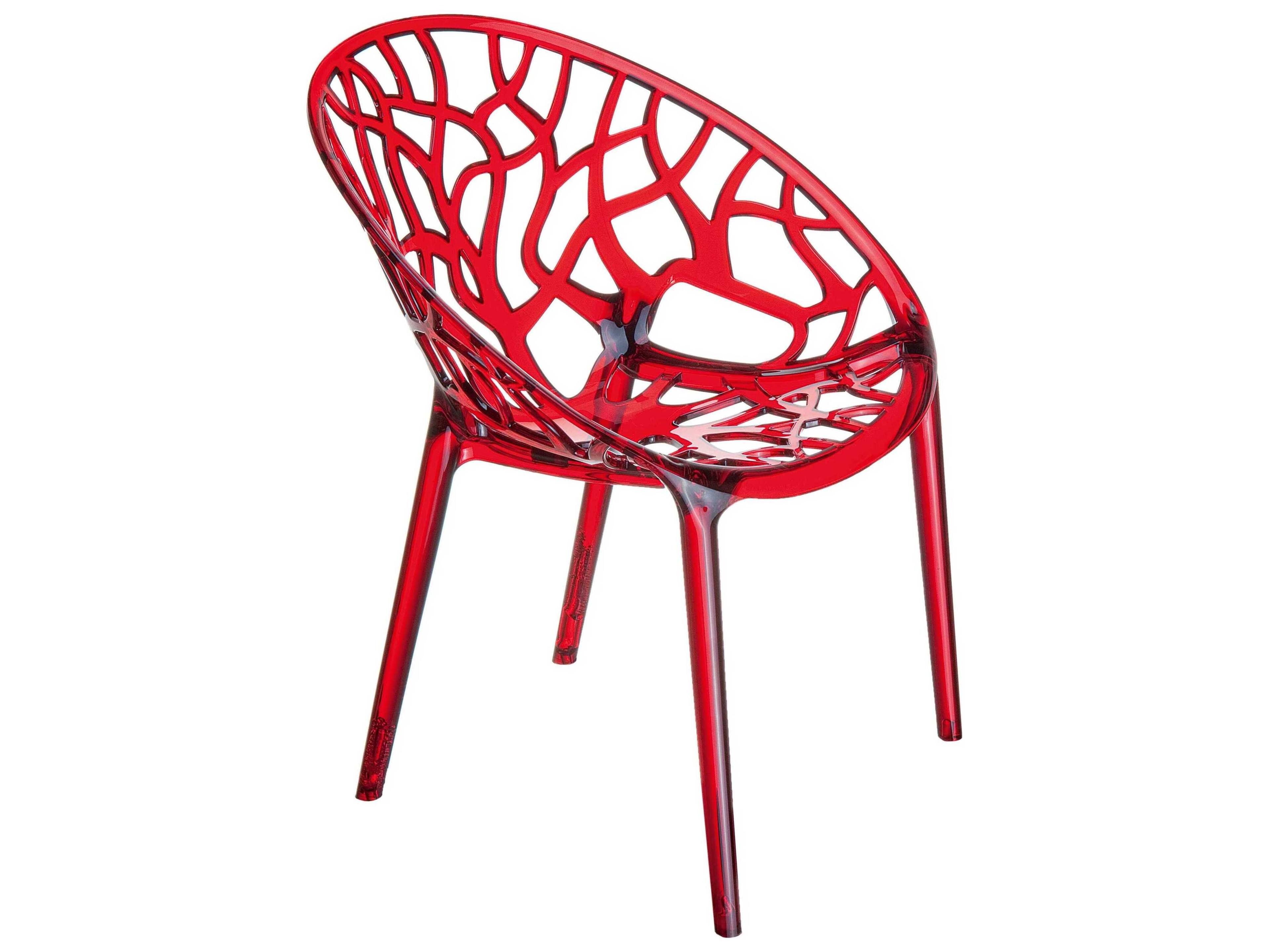 Compamia Crystal Transparent Red Dining Chair