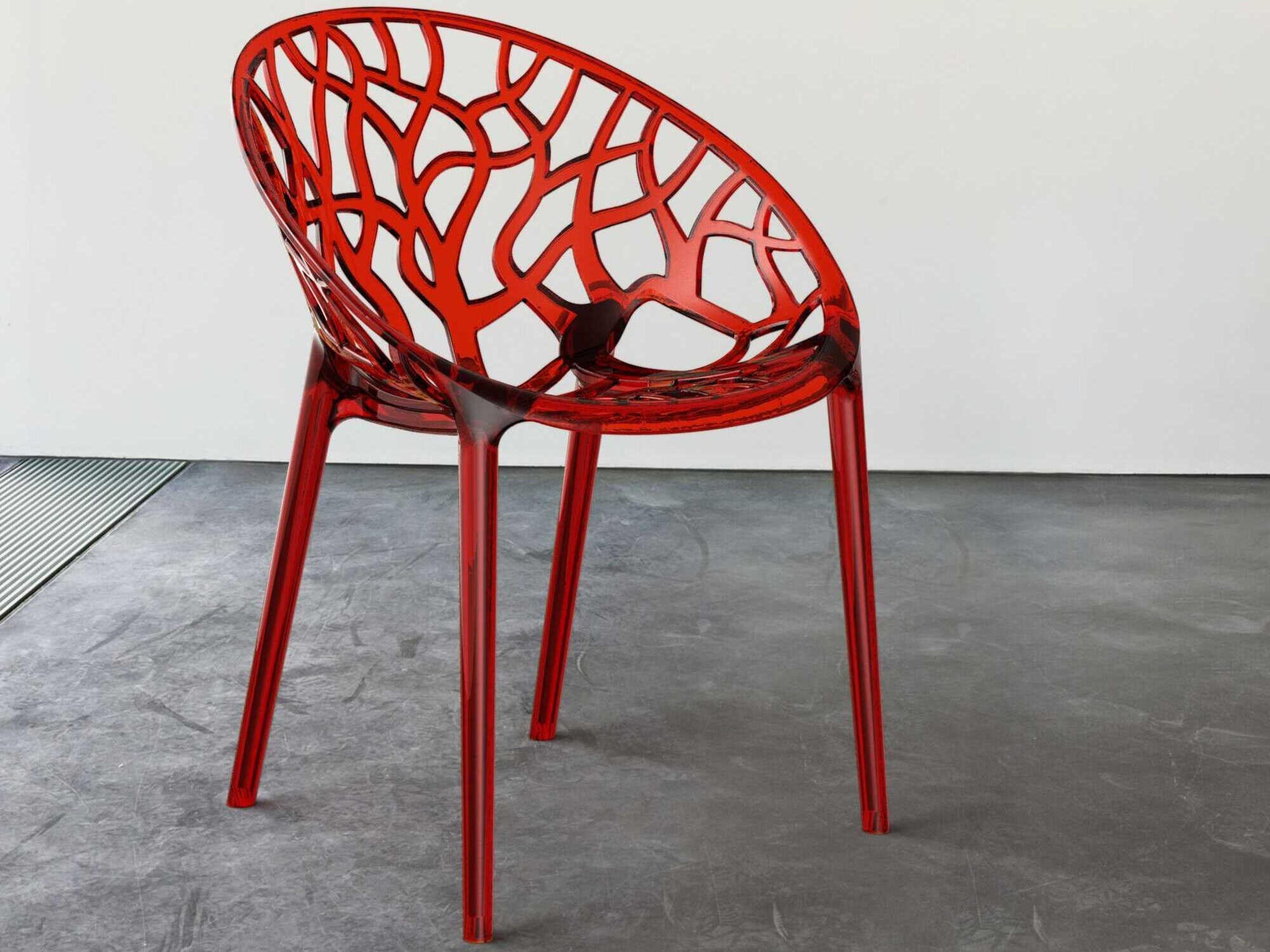 Compamia Crystal Transparent Red Dining Chair