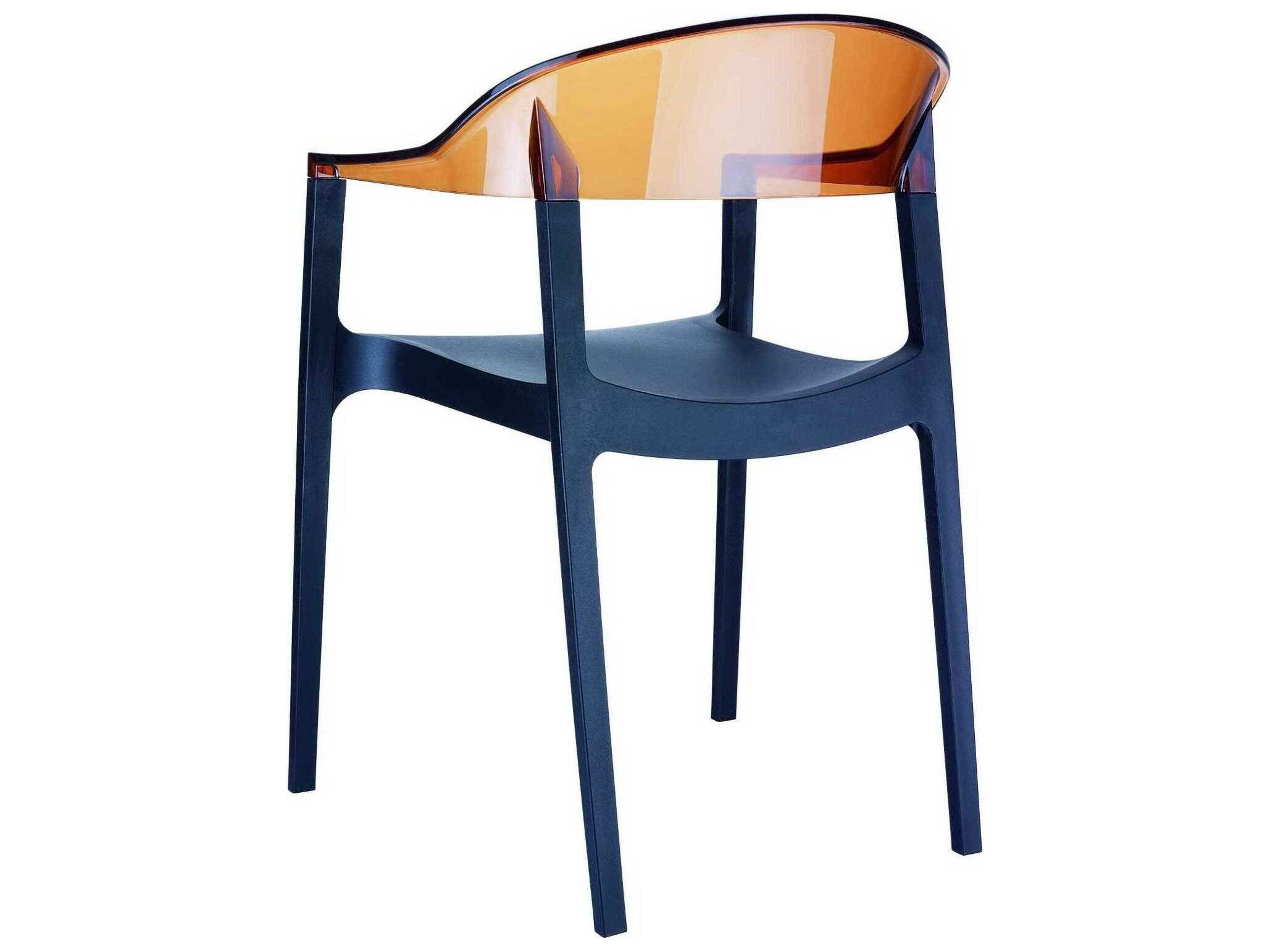 Compamia Carmen Black Transparent Amber Polypropylene Dining Chair