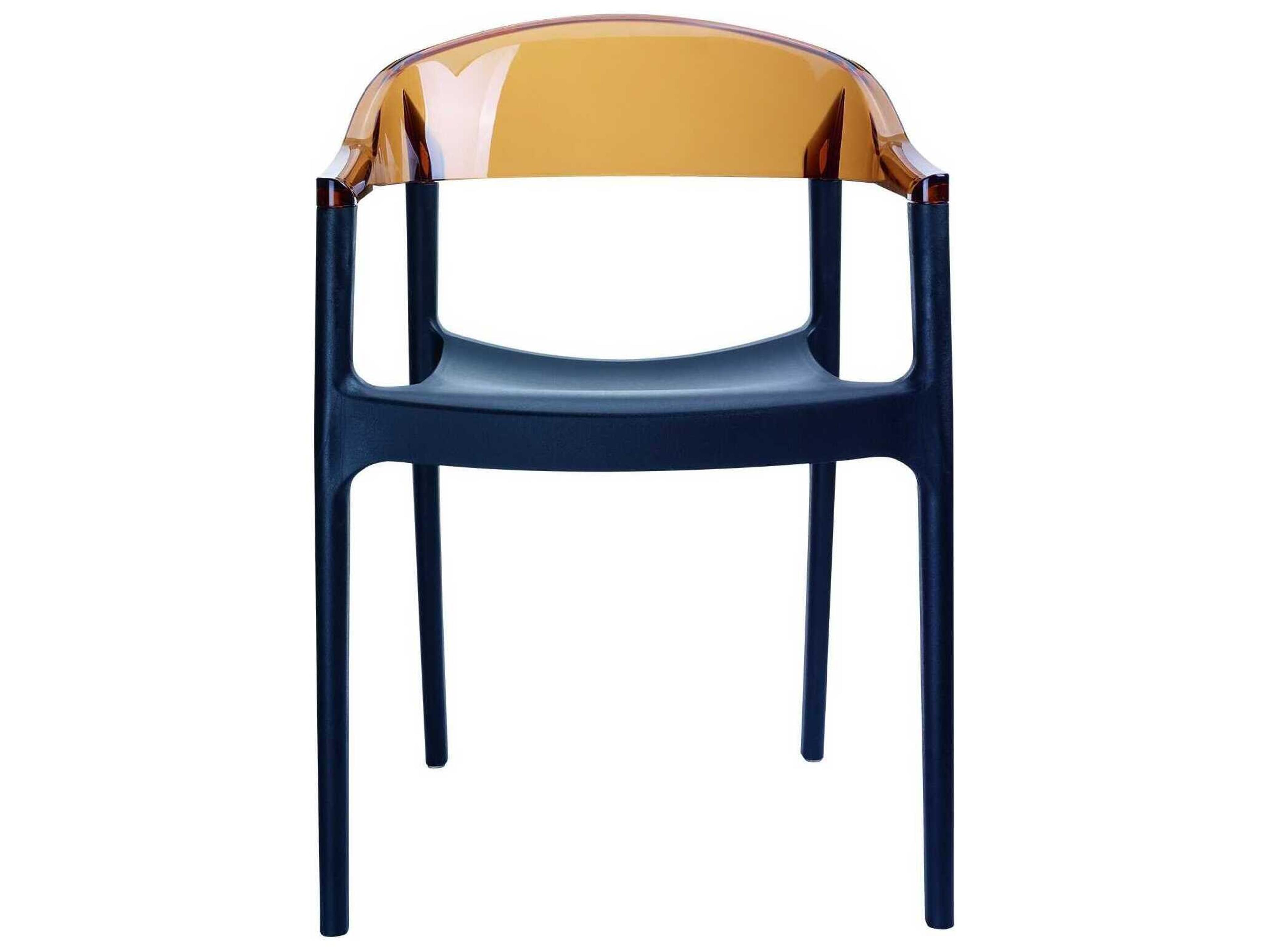 Compamia Carmen Black Transparent Amber Polypropylene Dining Chair