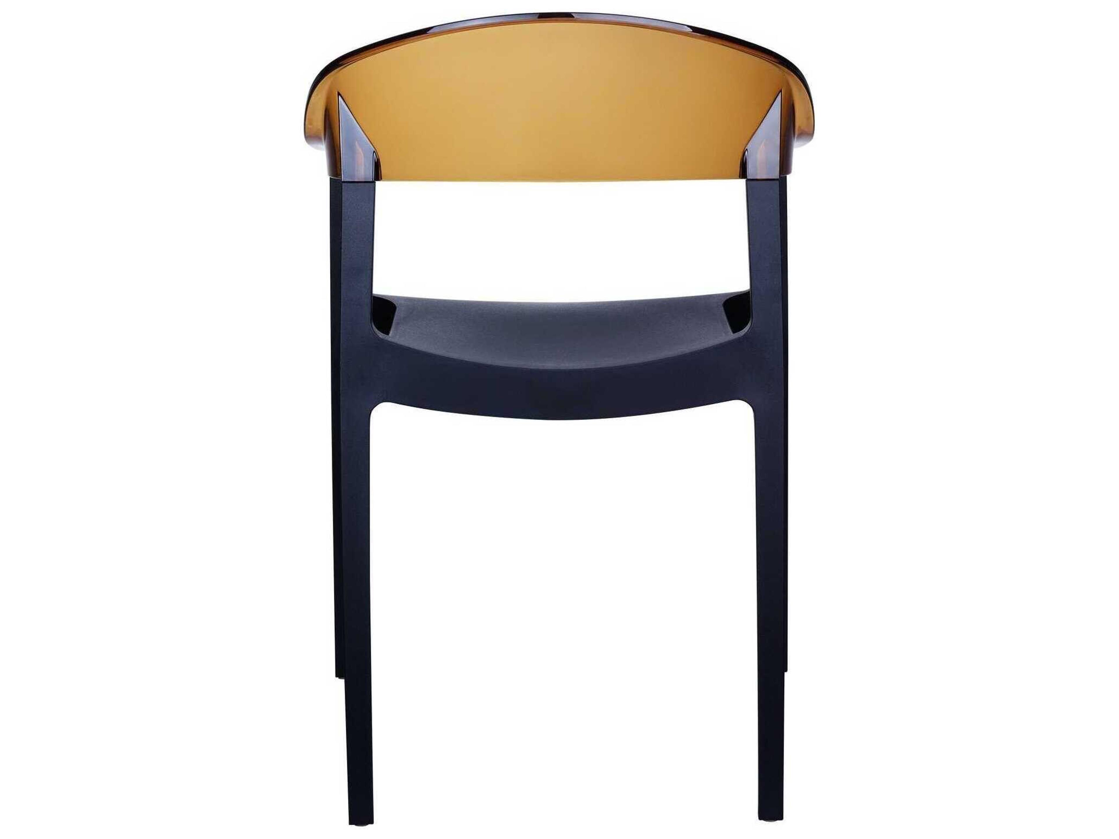 Compamia Carmen Black Transparent Amber Polypropylene Dining Chair