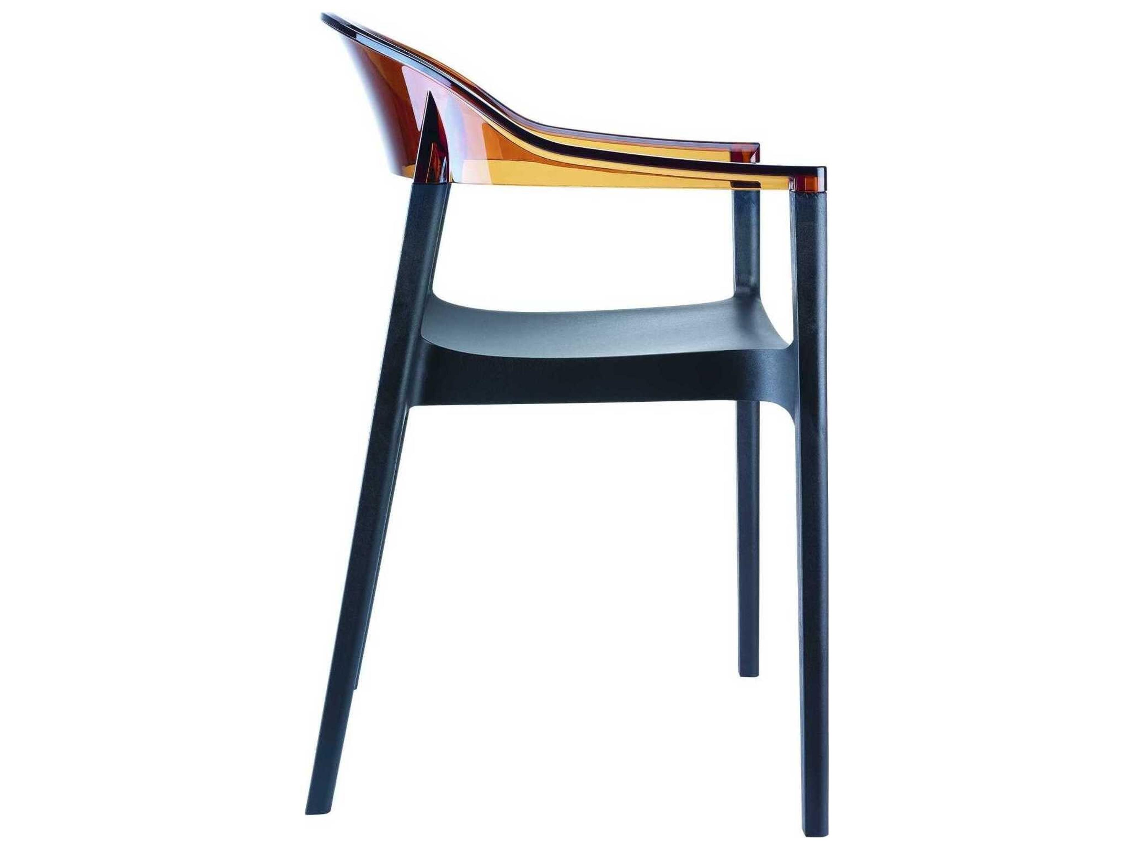 Compamia Carmen Black Transparent Amber Polypropylene Dining Chair