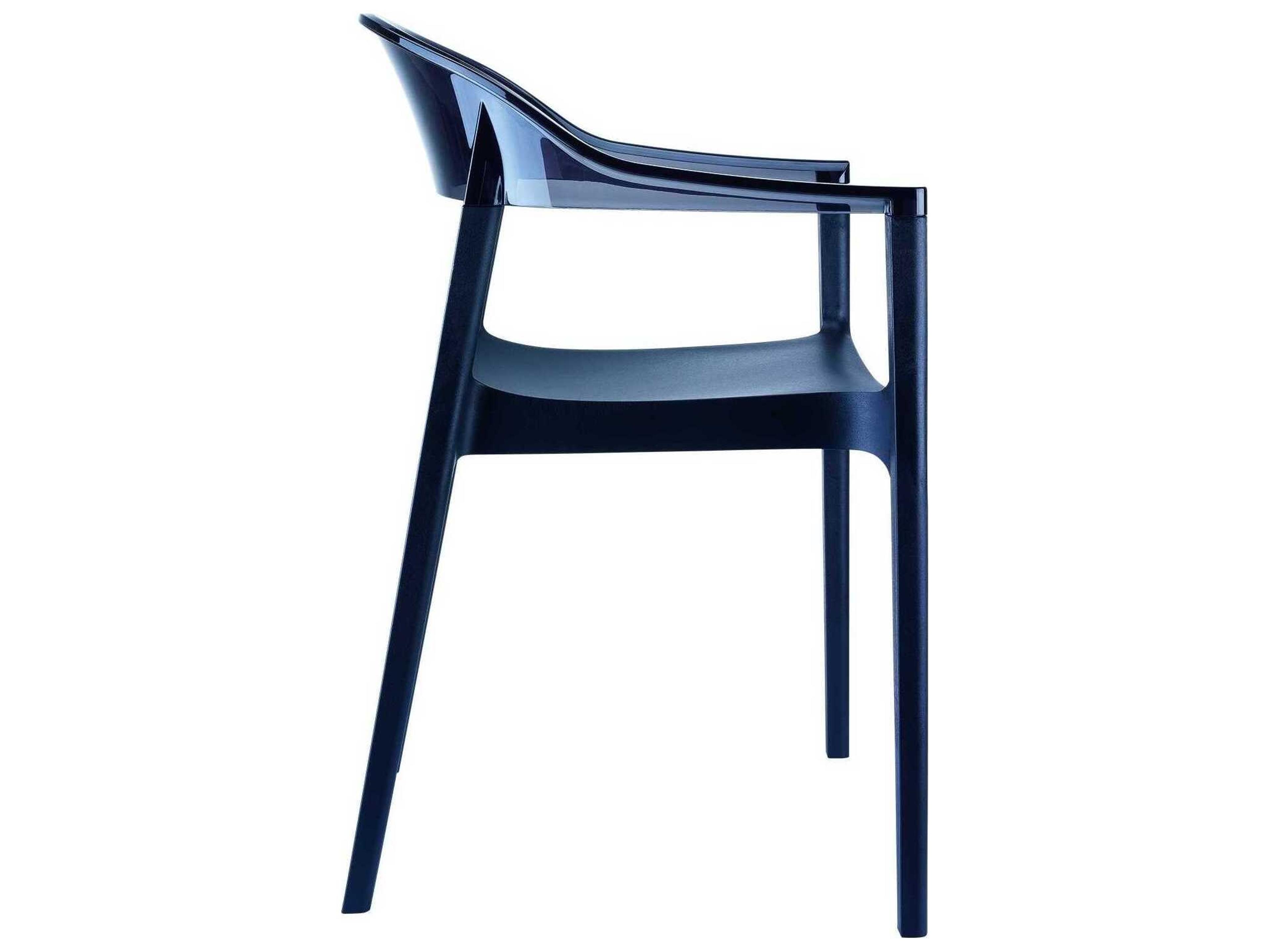 Compamia Carmen Black Transparent Polypropylene Dining Chair