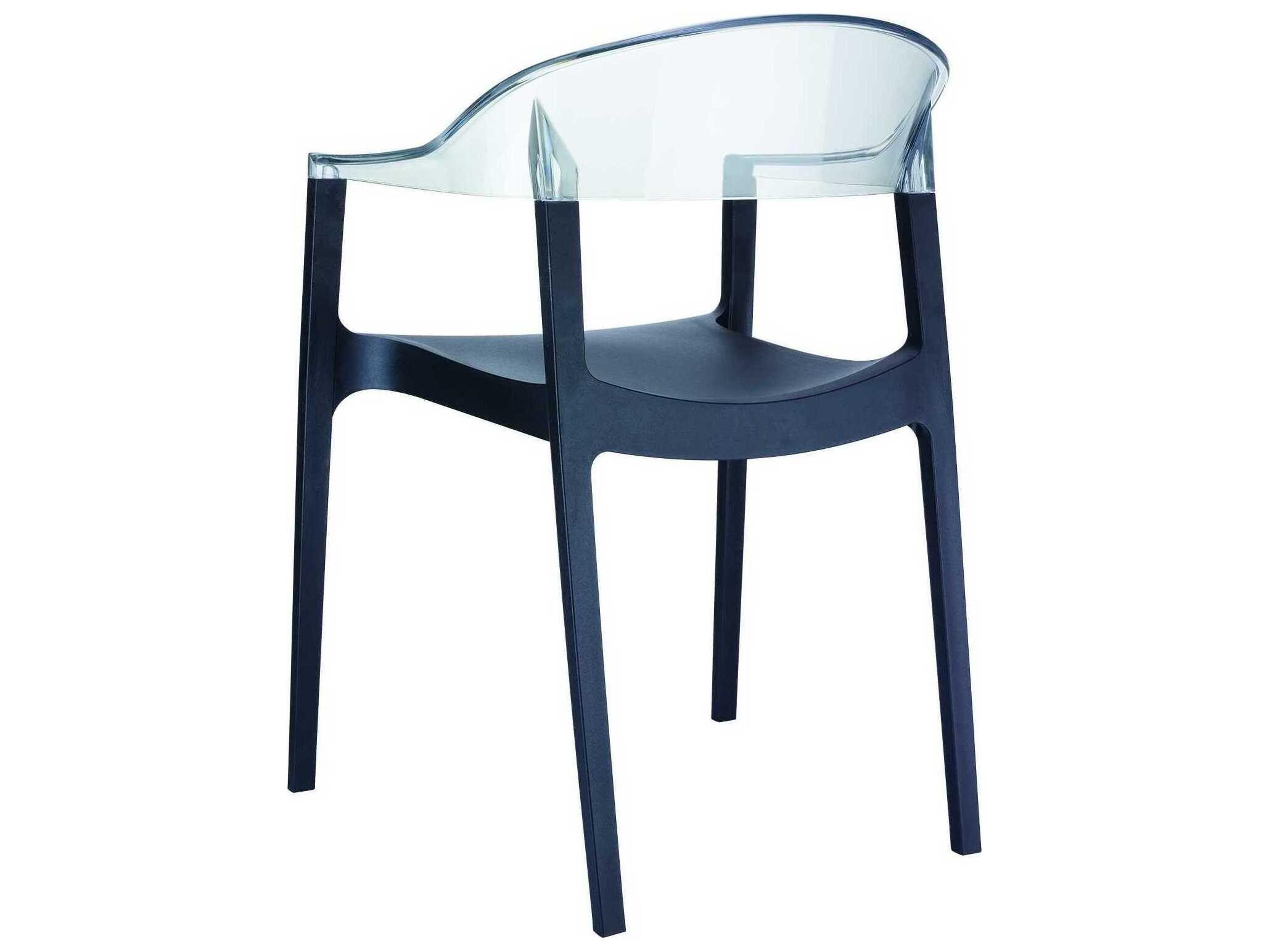 Compamia Carmen Black Transparent Clear Polypropylene Dining Chair