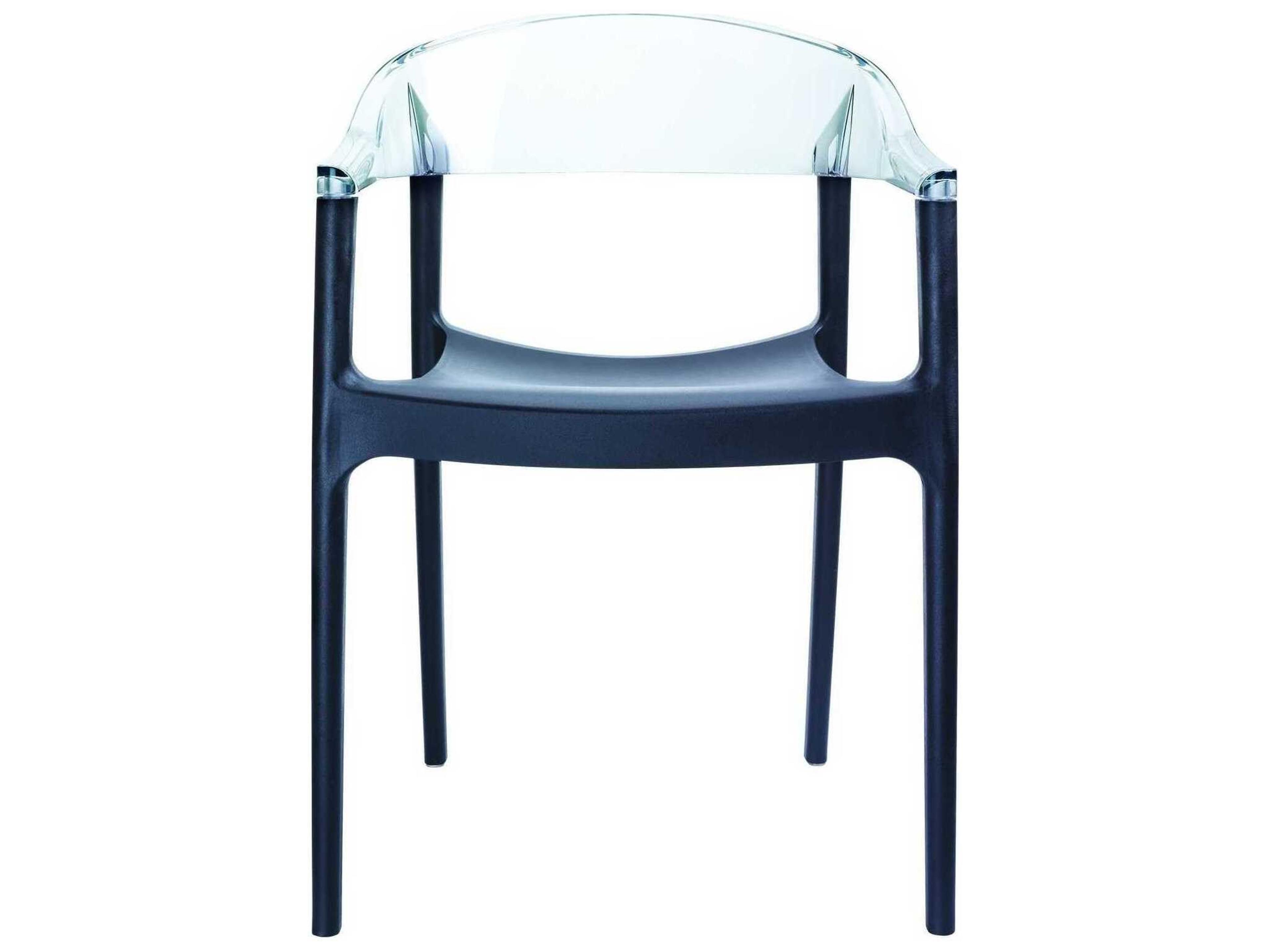 Compamia Carmen Black Transparent Clear Polypropylene Dining Chair