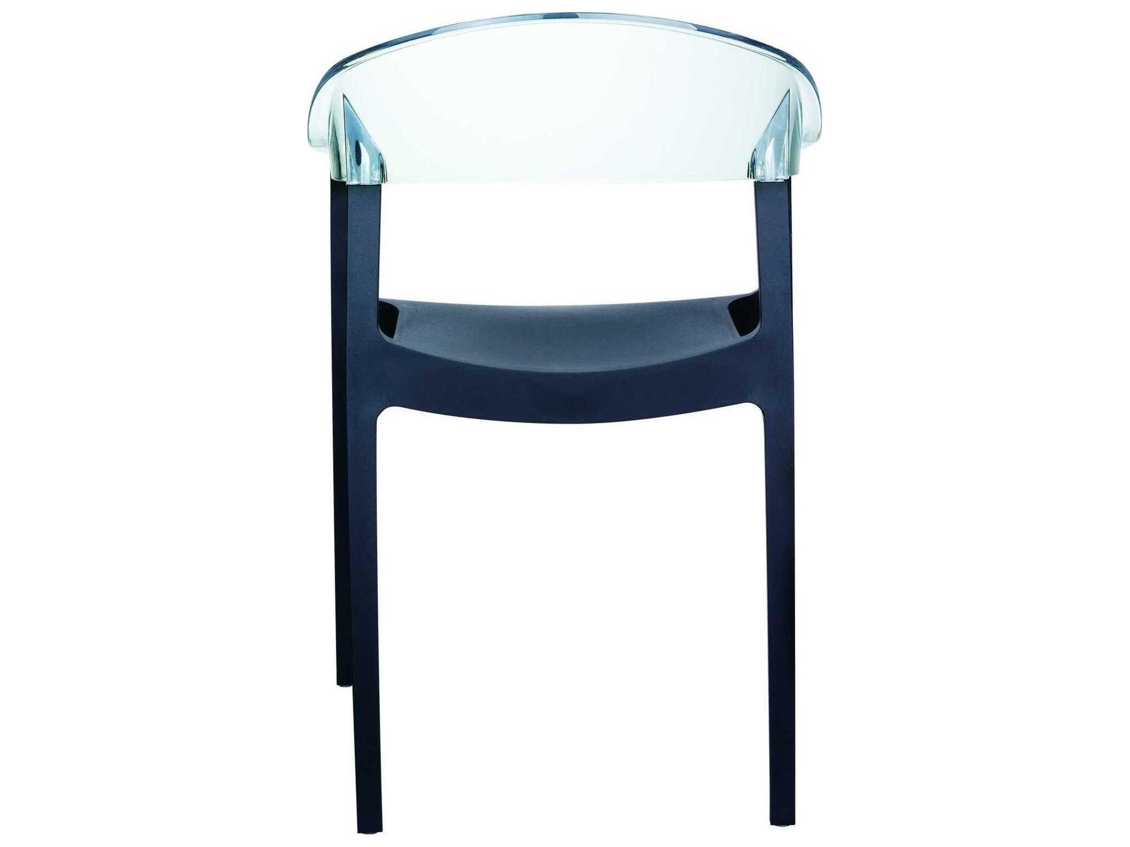 Compamia Carmen Black Transparent Clear Polypropylene Dining Chair