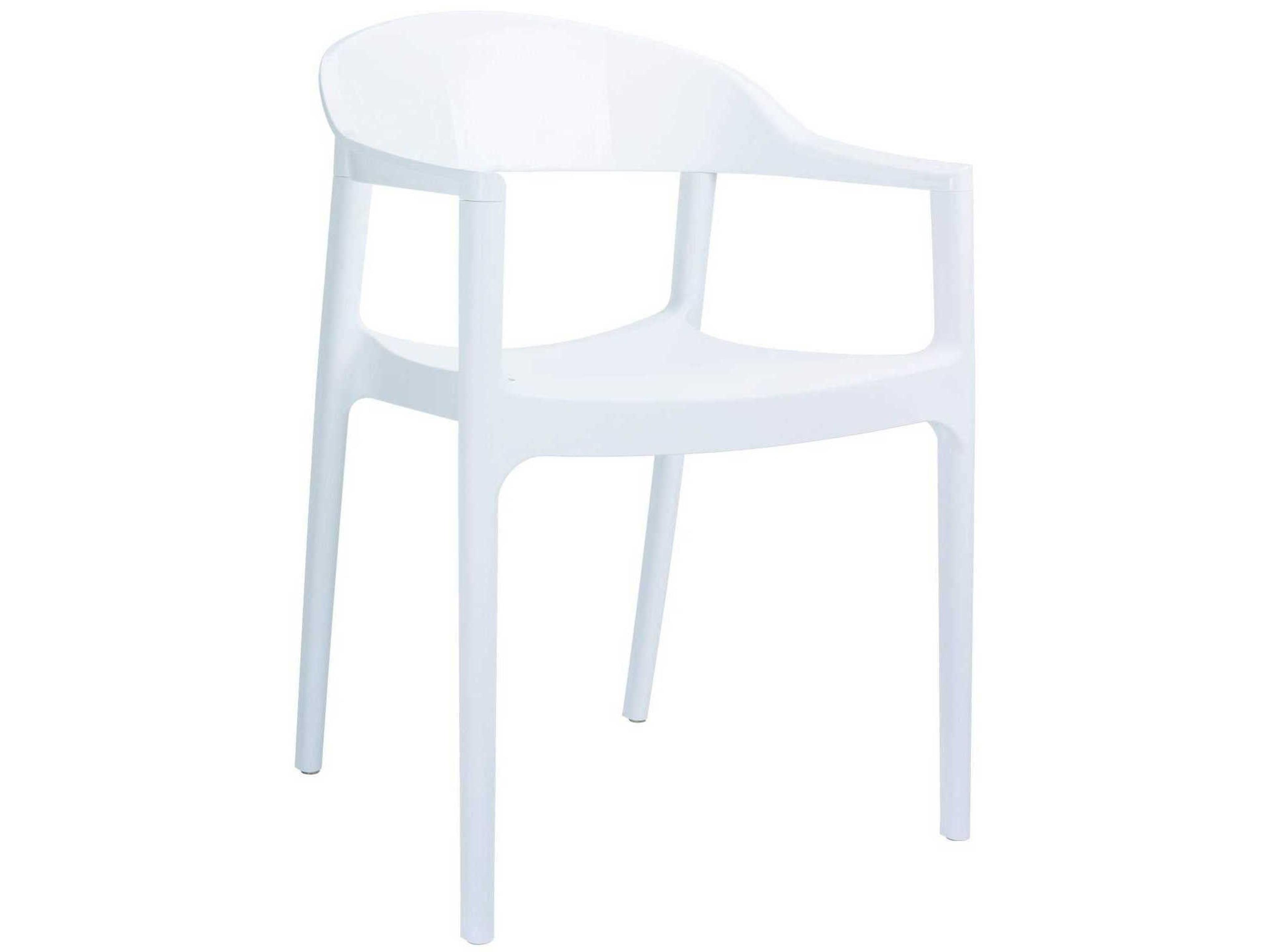 Carmen White Glossy Polypropylene Dining Chair