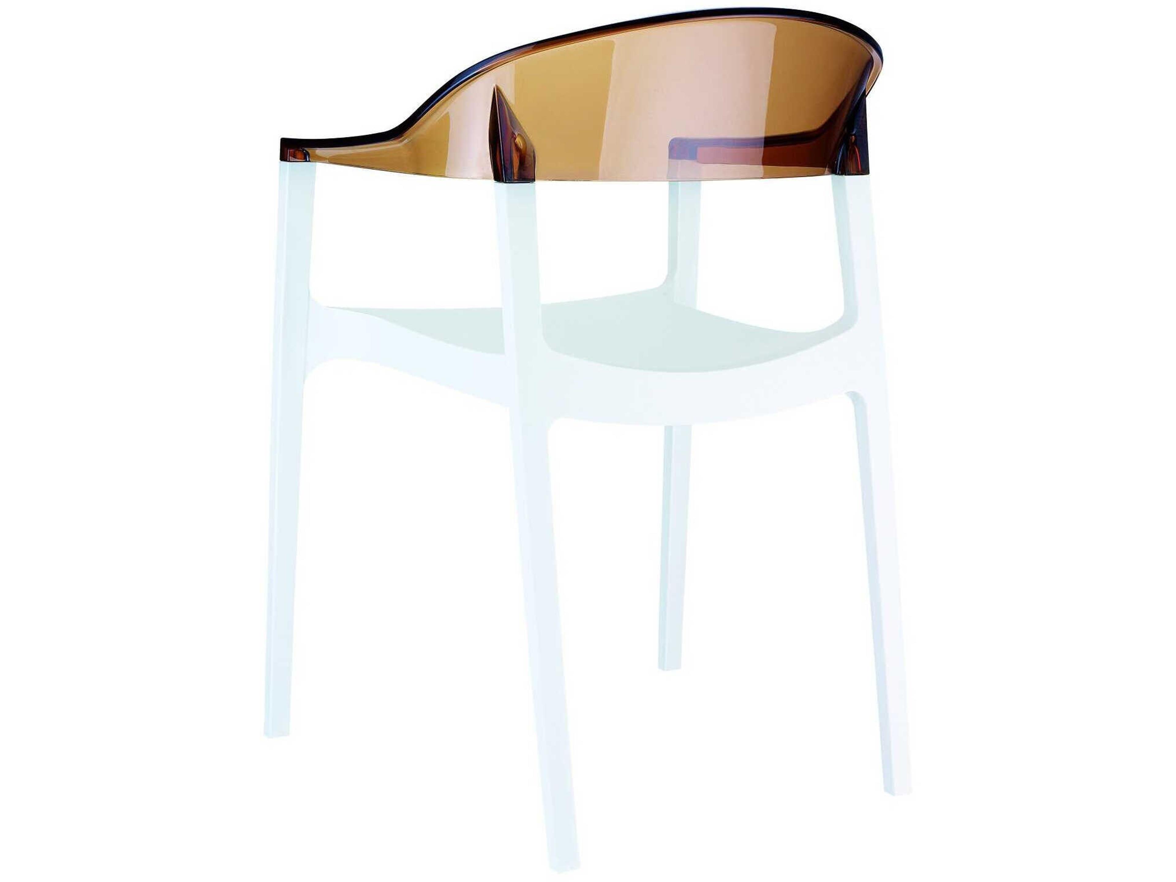 Compamia Carmen White Transparent Amber Polypropylene Dining Chair