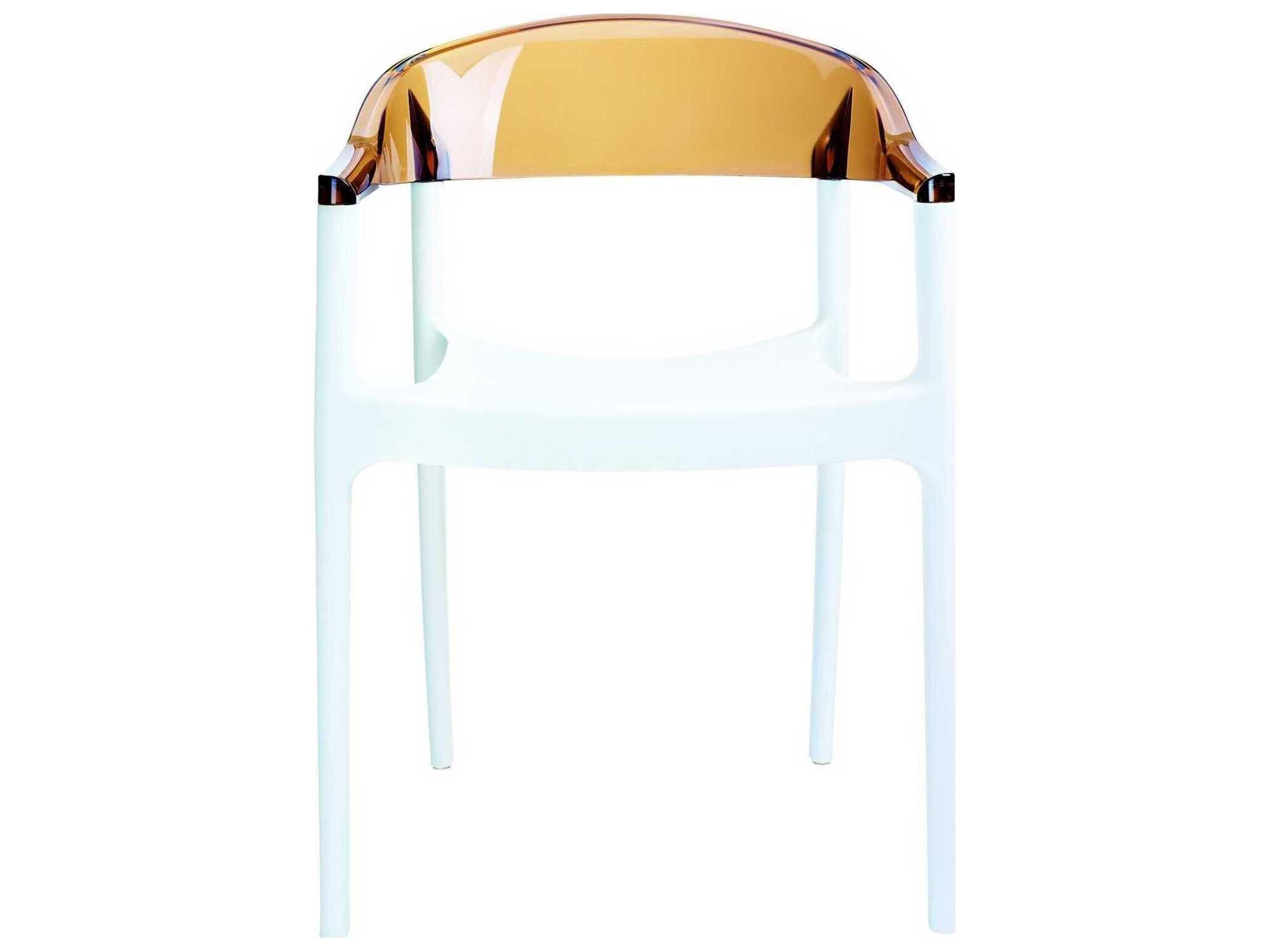 Compamia Carmen White Transparent Amber Polypropylene Dining Chair